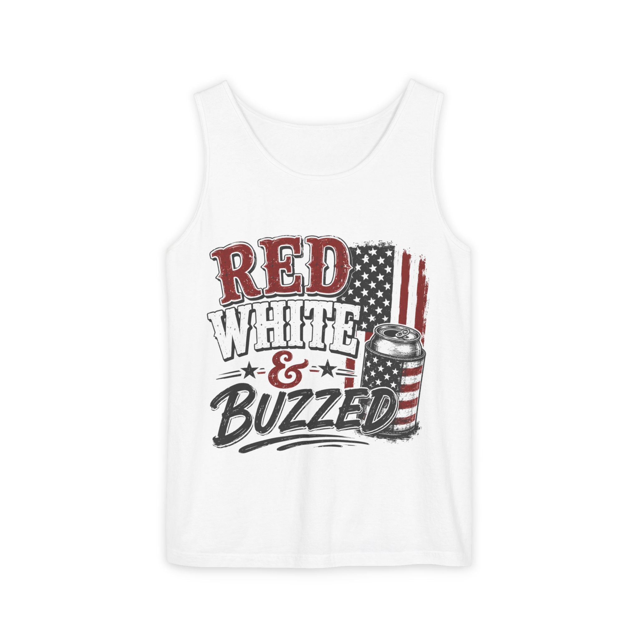Red White & Buzzed Tank Top — Patriotic 4th of July Party Tank