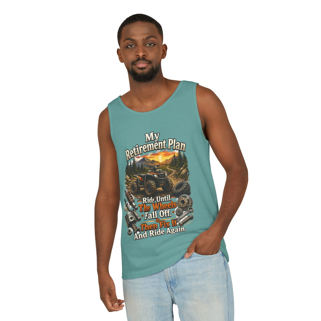 Retirement Plan ATV Tank Top — "Ride Until The Wheels Fall Off" Off‑Road Sunset Tank