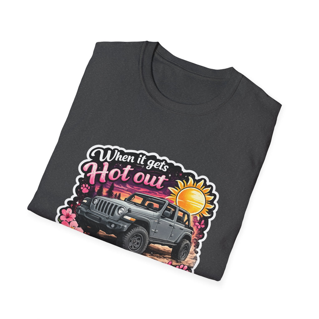 When It Gets Hot Out Jeep (Pink) Unisex Softstyle T-Shirt