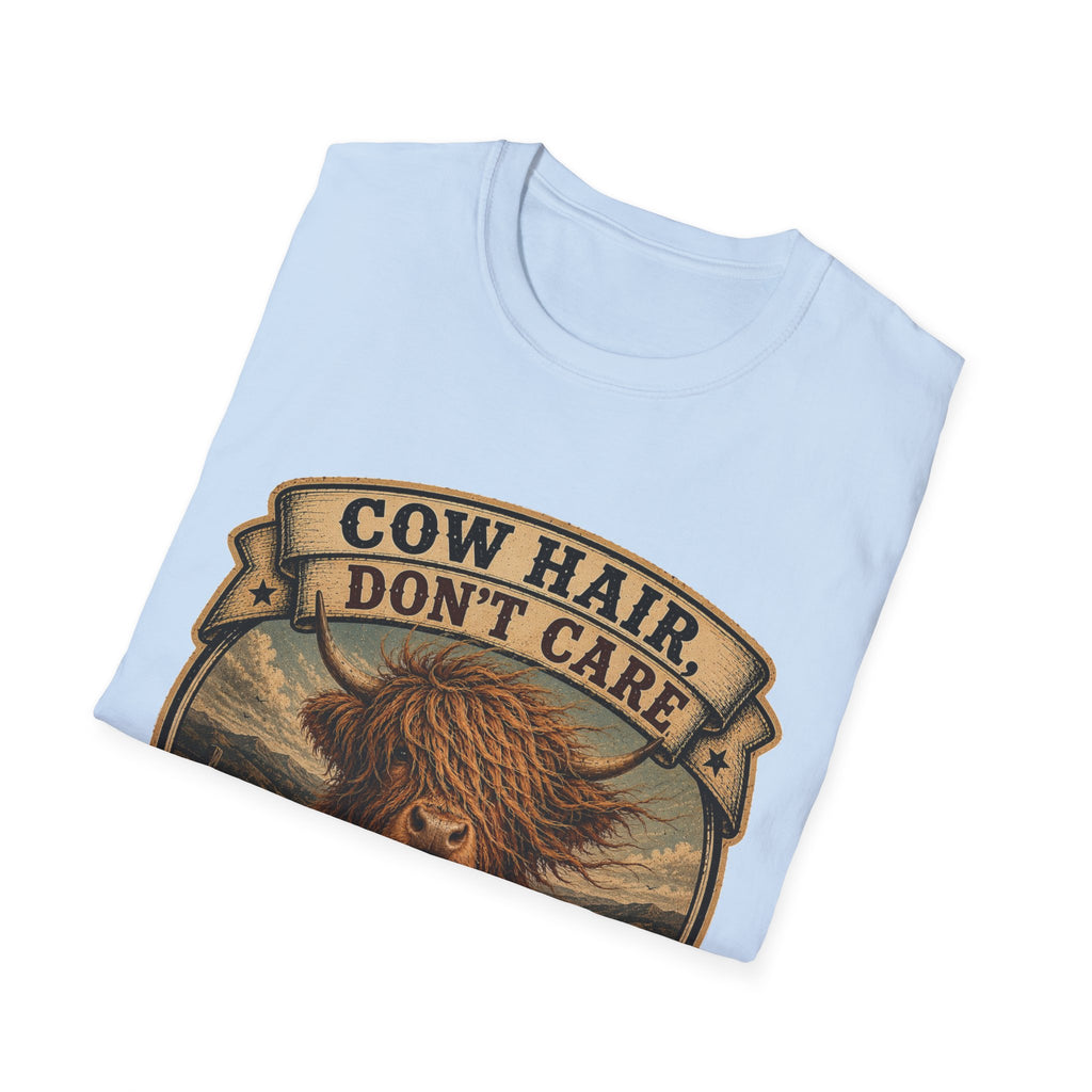 Cow Hair Don't Care Highland Cow - Unisex Softstyle T-Shirt