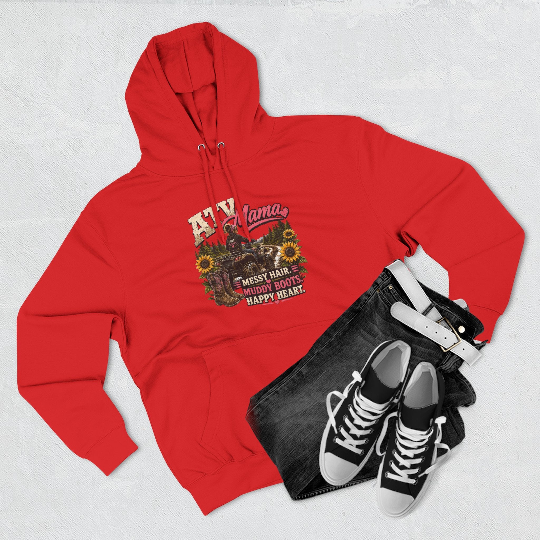 Mama Farm Hoodie — Messy Hair, Muddy Boots Graphic Sweatshirt