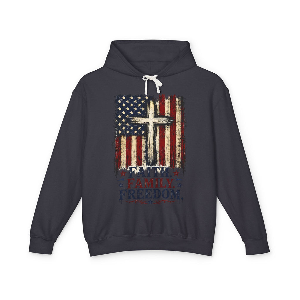 4th of July Lightweight Hooded Sweatshirt — Patriotic Independence Day Pullover