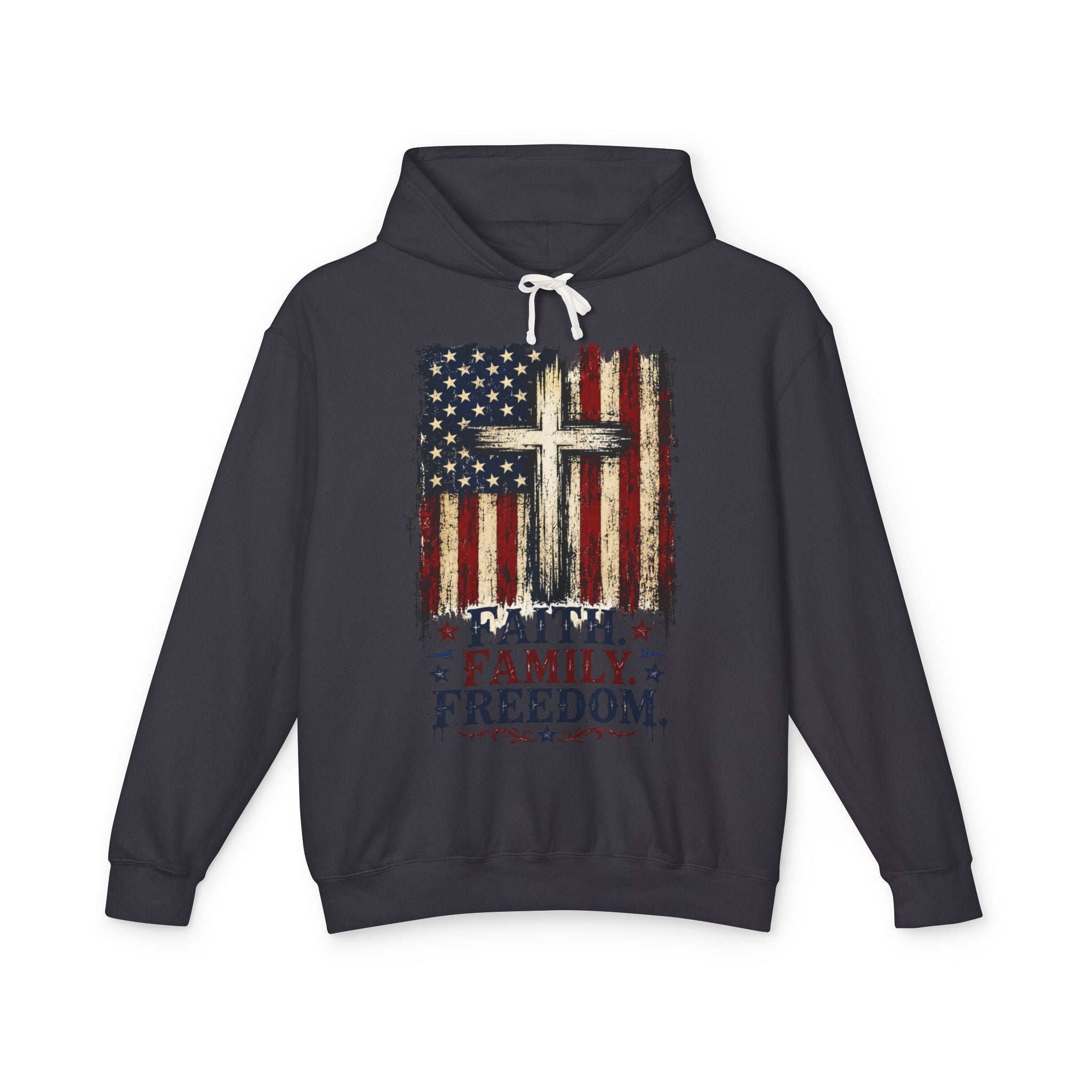 4th of July Lightweight Hooded Sweatshirt — Patriotic Independence Day Pullover