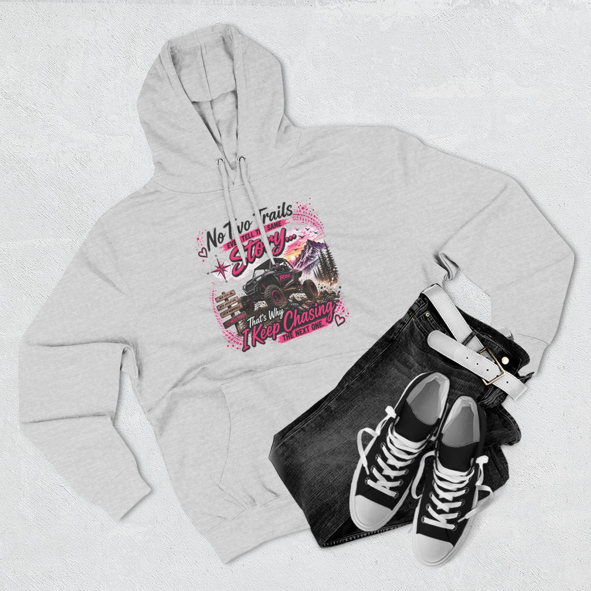 No Two Trails Stay the Same Motorcycle Hoodie – Retro Road Trip Graphic Sweatshirt