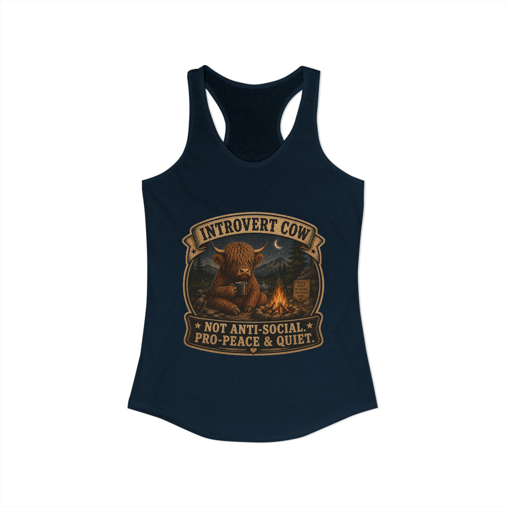 Introvert Highland Cow Women's Ideal Racerback Tank
