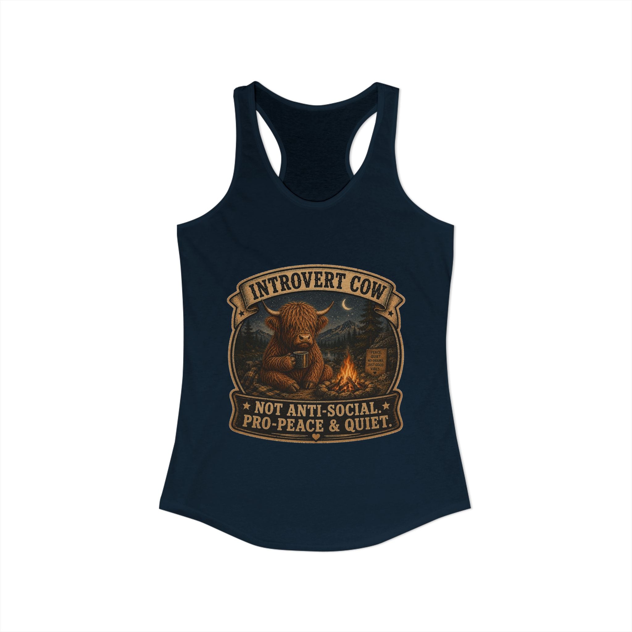 Introvert Highland Cow Women's Ideal Racerback Tank