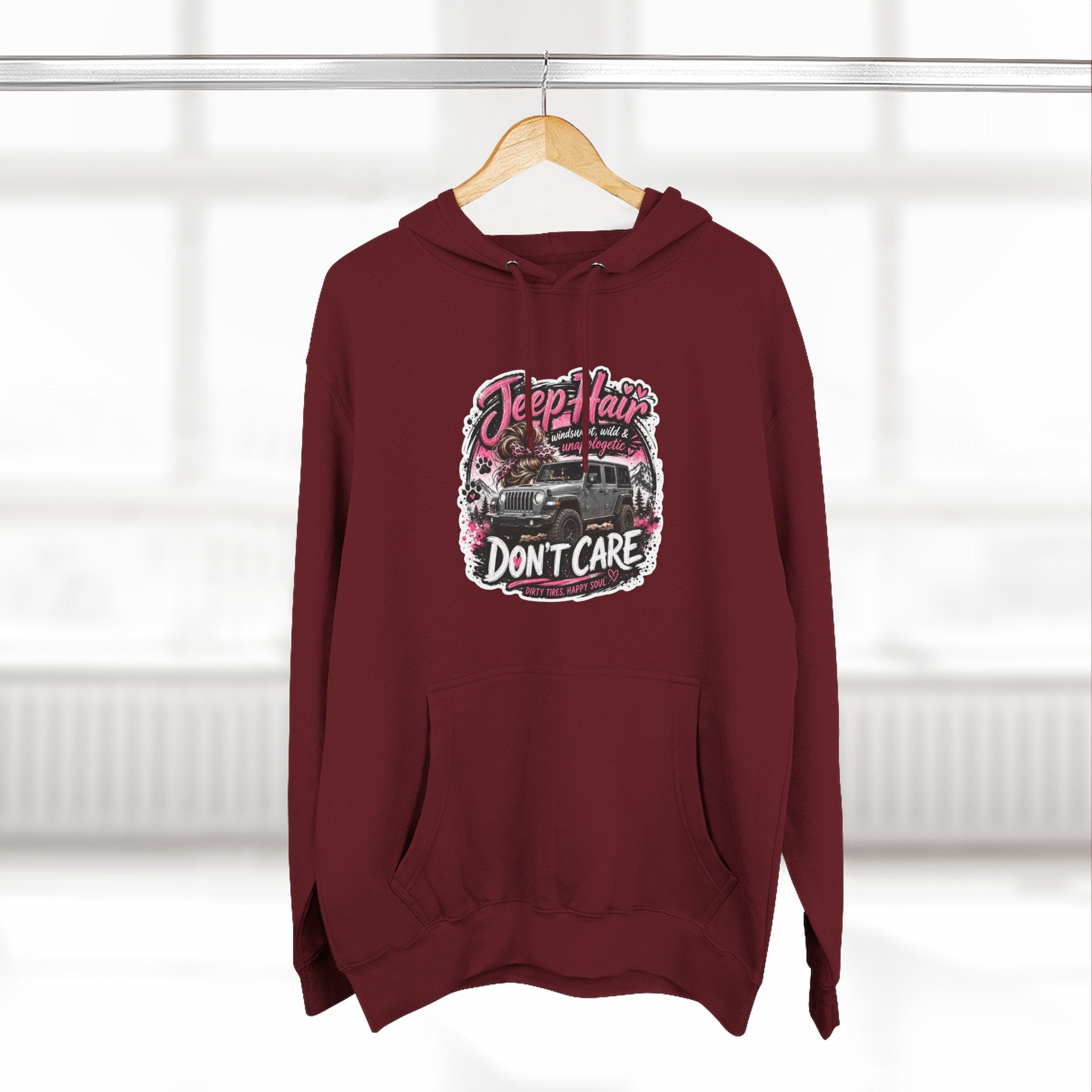 Jeep Hair Don't Care Three-Panel Fleece Hoodie