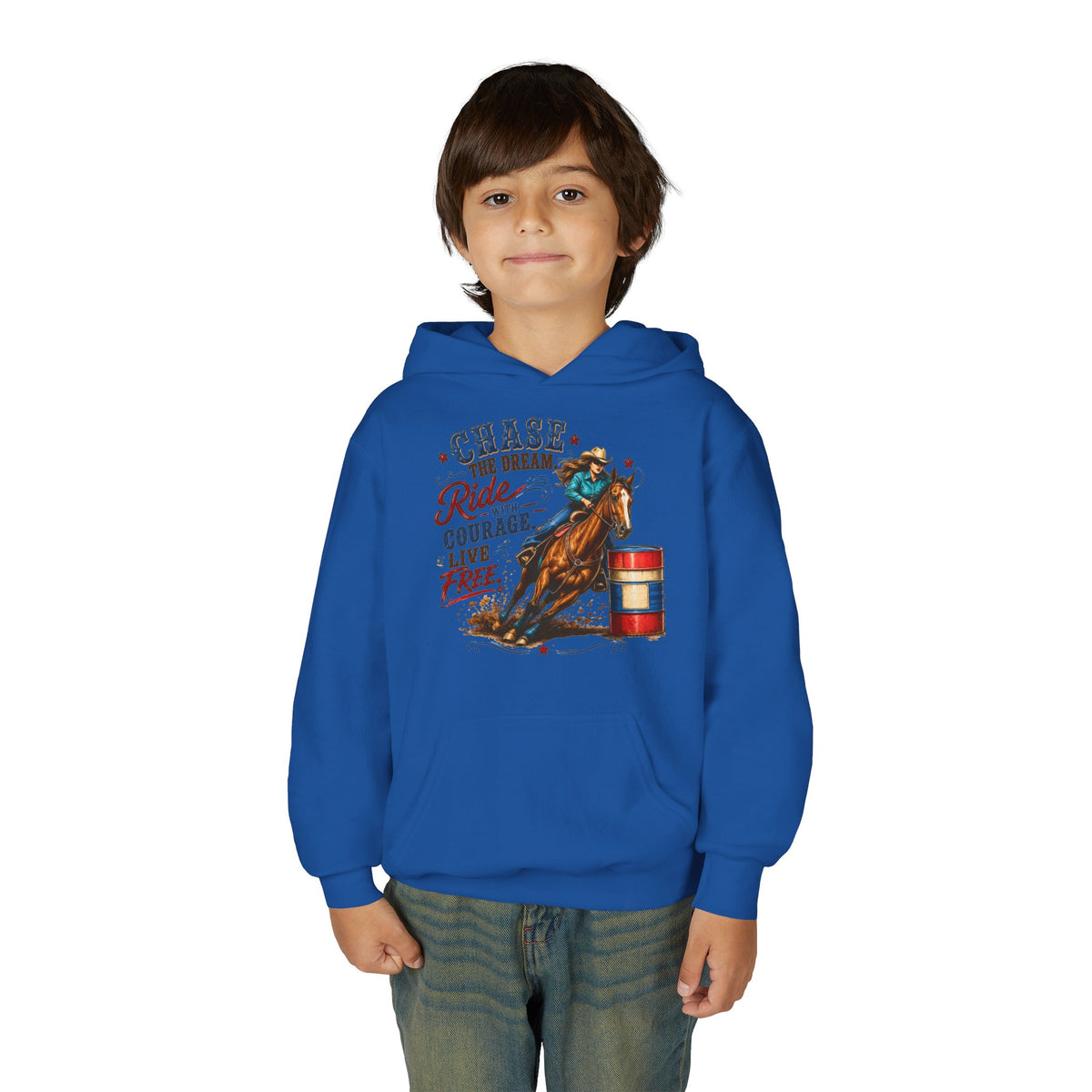 Chase the Dream with Courage Youth Heavy Blend Hooded Sweatshirt