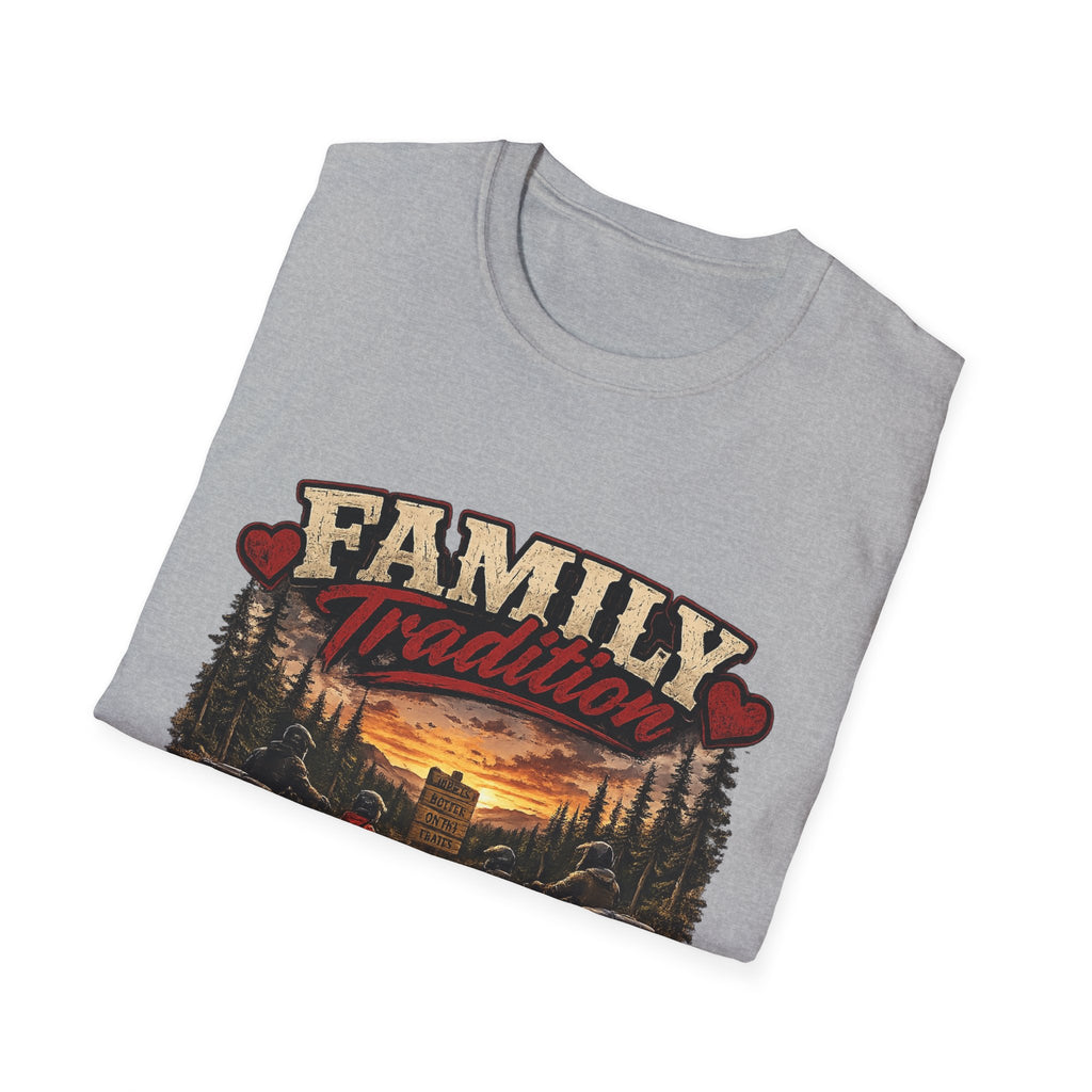 Family Tradition T-Shirt — 'Some Families We Gather Around A Table, We Gather Around A Trailhead' Outdoor Camping Tee