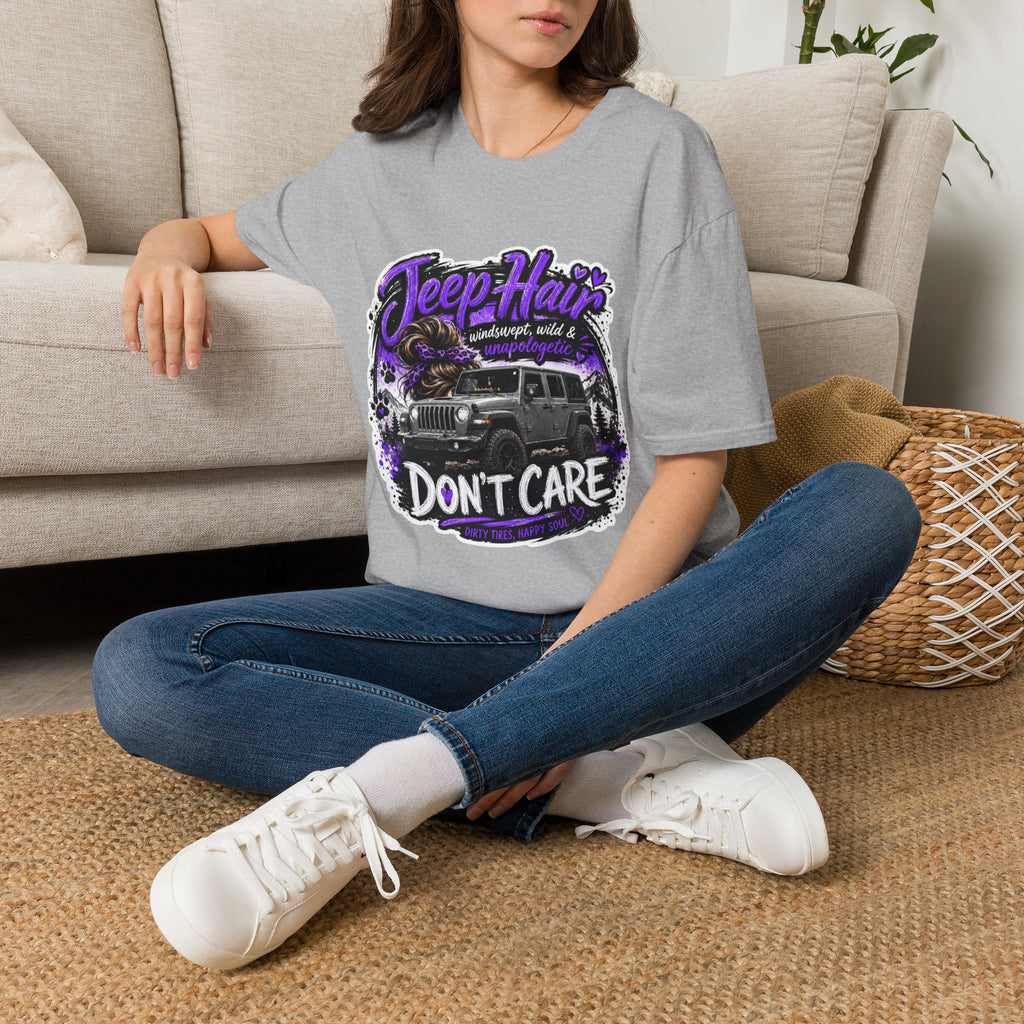 Jeep Hair Don't Care (Purple) Unisex Softstyle T-Shirt