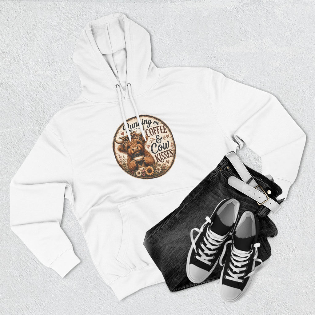 Running on Coffee & Cow Kisses Three-Panel Fleece Hoodie