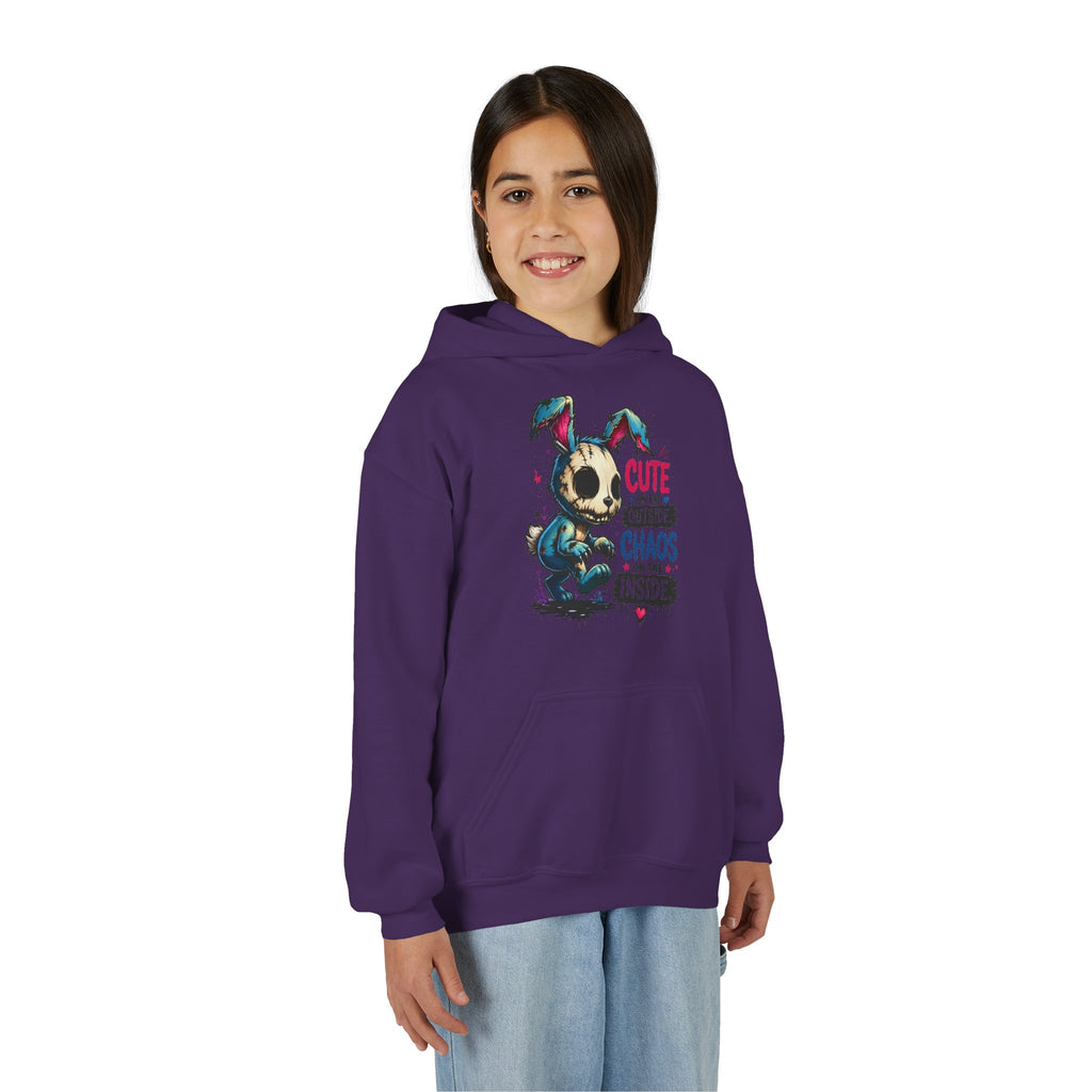 Cute on the Outside Choas on the Inside Youth Heavy Blend Hooded Sweatshirt