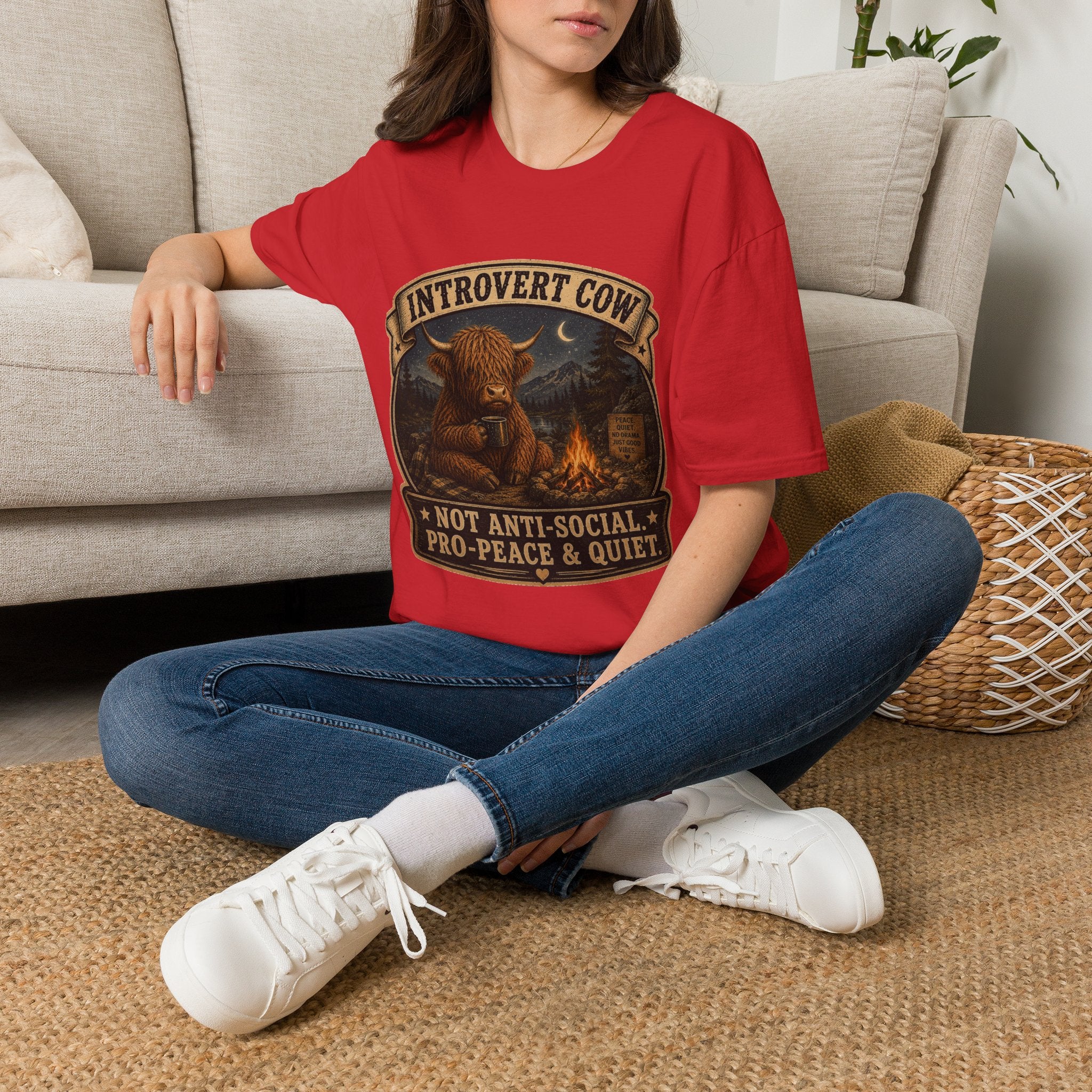 Inrovert Highland Cow Unisex Softstyle T-Shirt