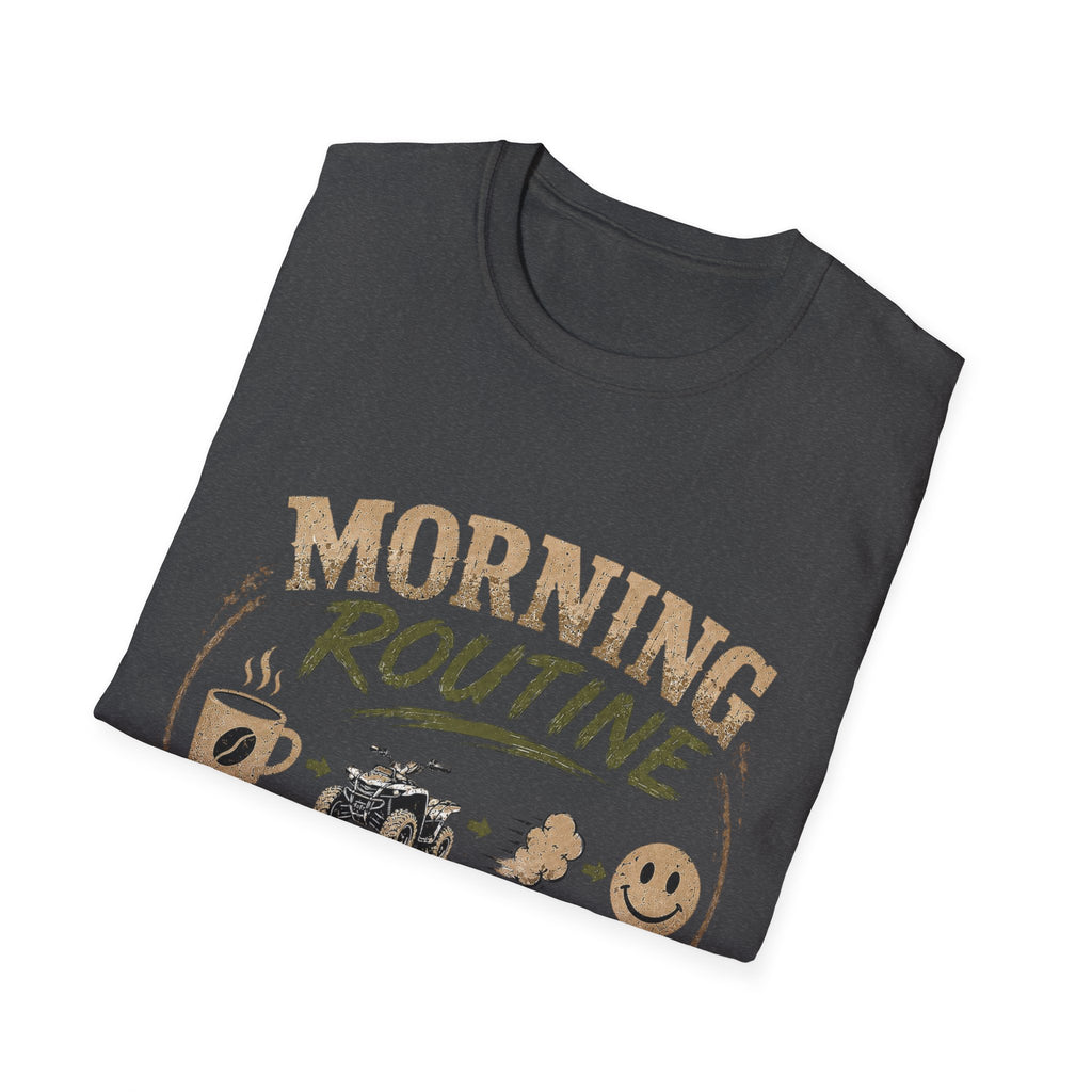 Morning Routine T-Shirt — “Coffee. ATV. Repeat.” Outdoor Adventure Graphic Tee