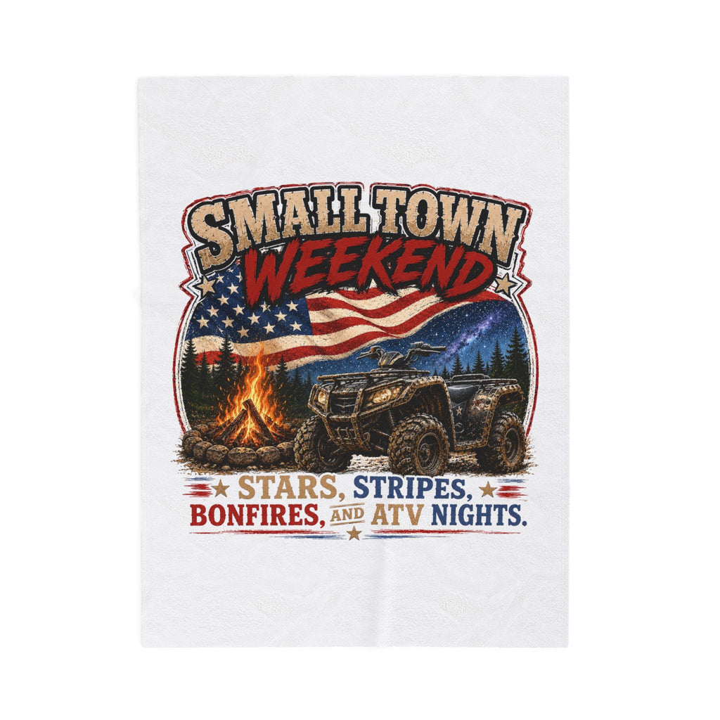 Small Town Weekend Velveteen Plush Blanket