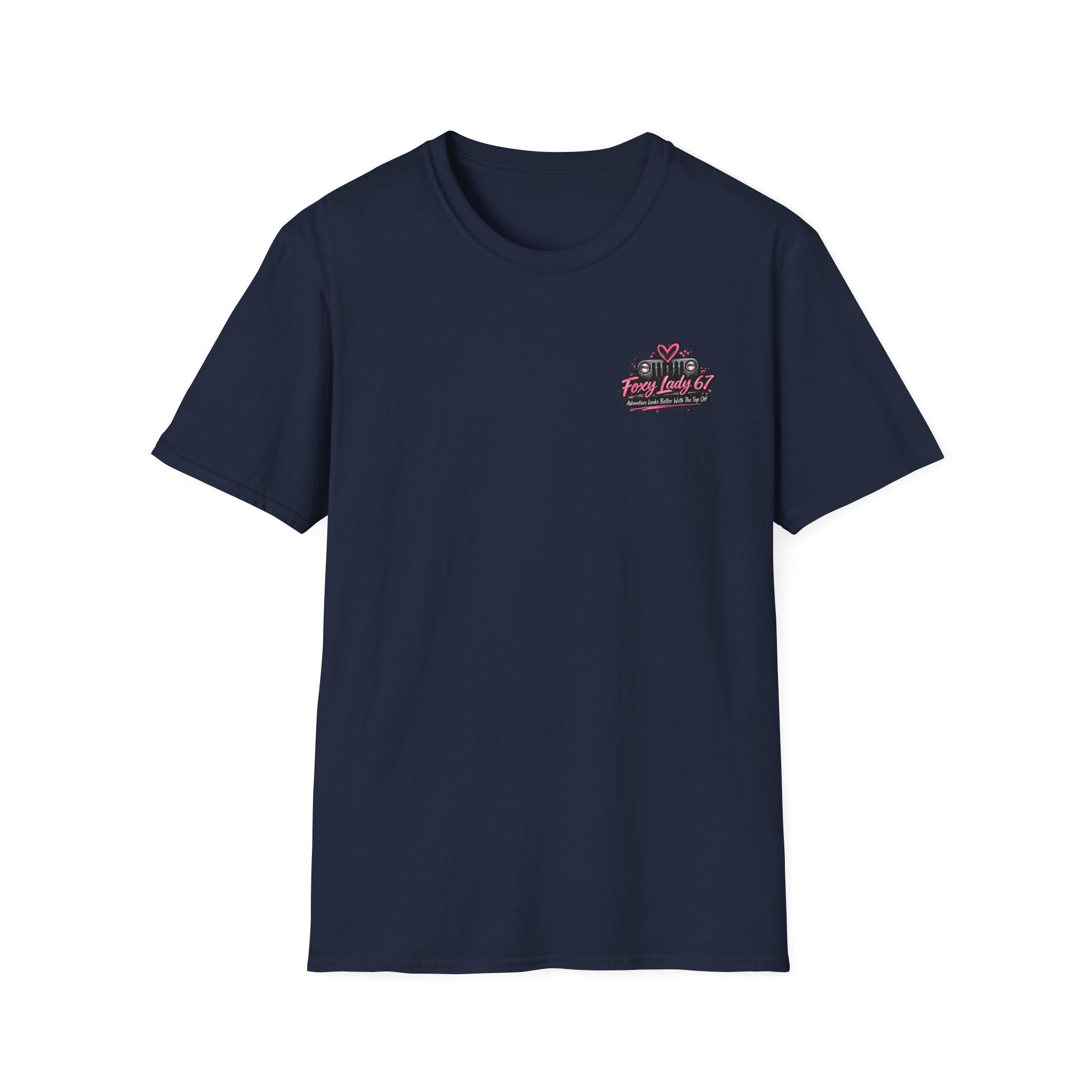 Lets Get Naked Jeep (design on front and back) Softstyle T-Shirt