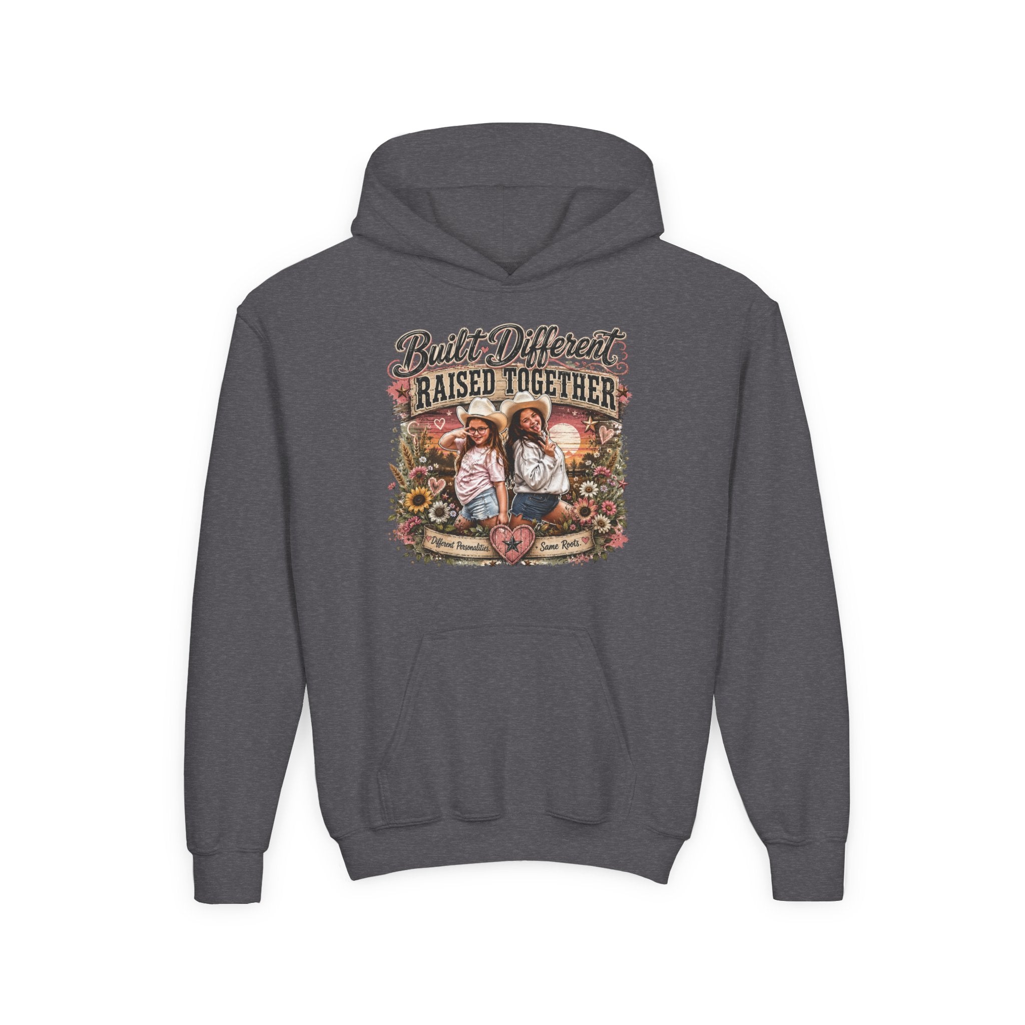 Built Different Raised Together Youth Heavy Blend Hooded Sweatshirt