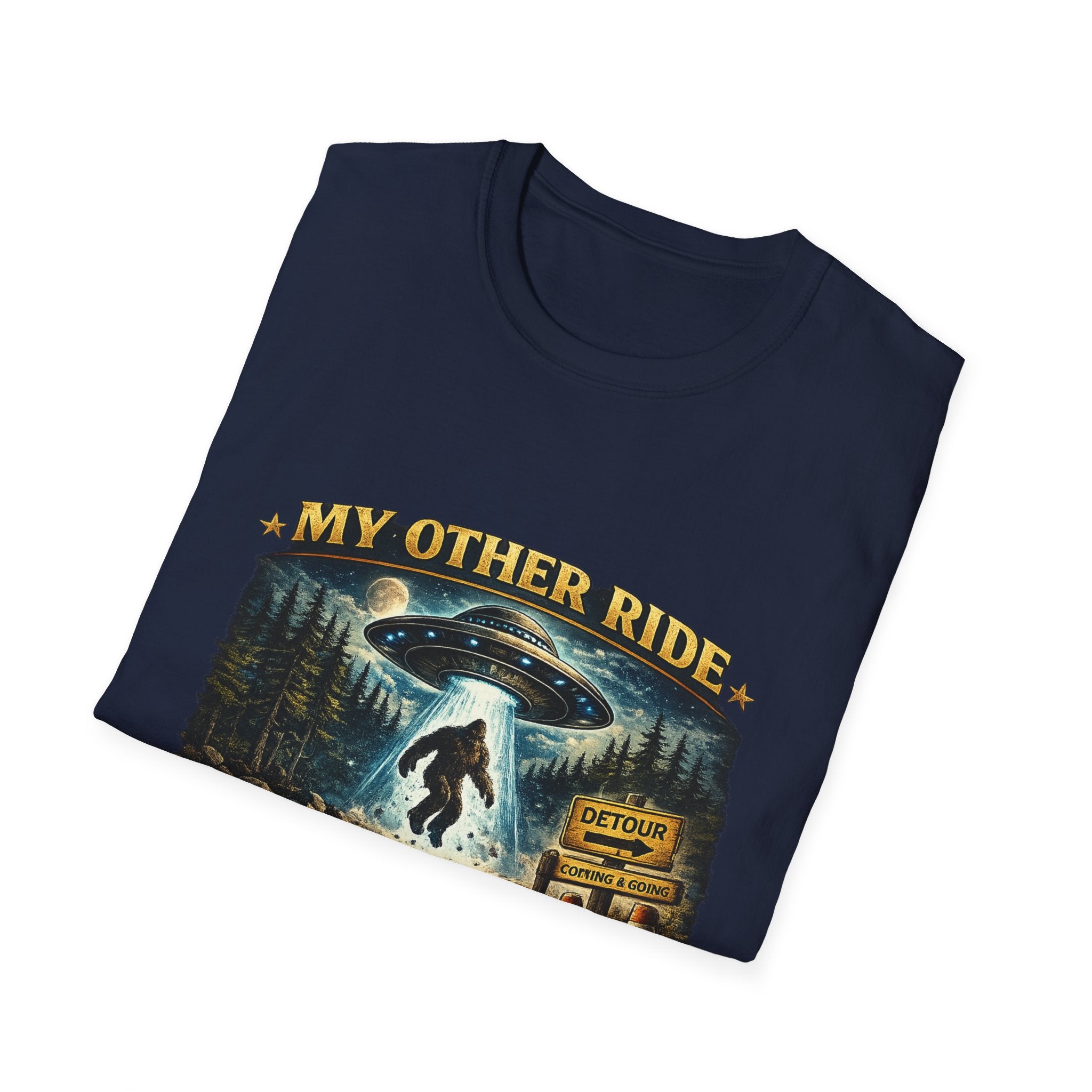 Bigfoot UFO T-Shirt — "My Other Ride" Vintage Alien Abduction Design