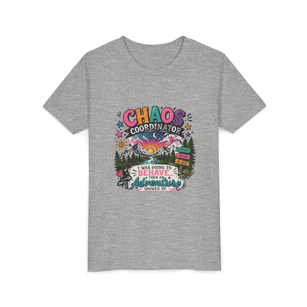 Chaos Coordinator Kids T-Shirt – I Was Going To Behave But Then Adventure Showed Up Graphic Tee