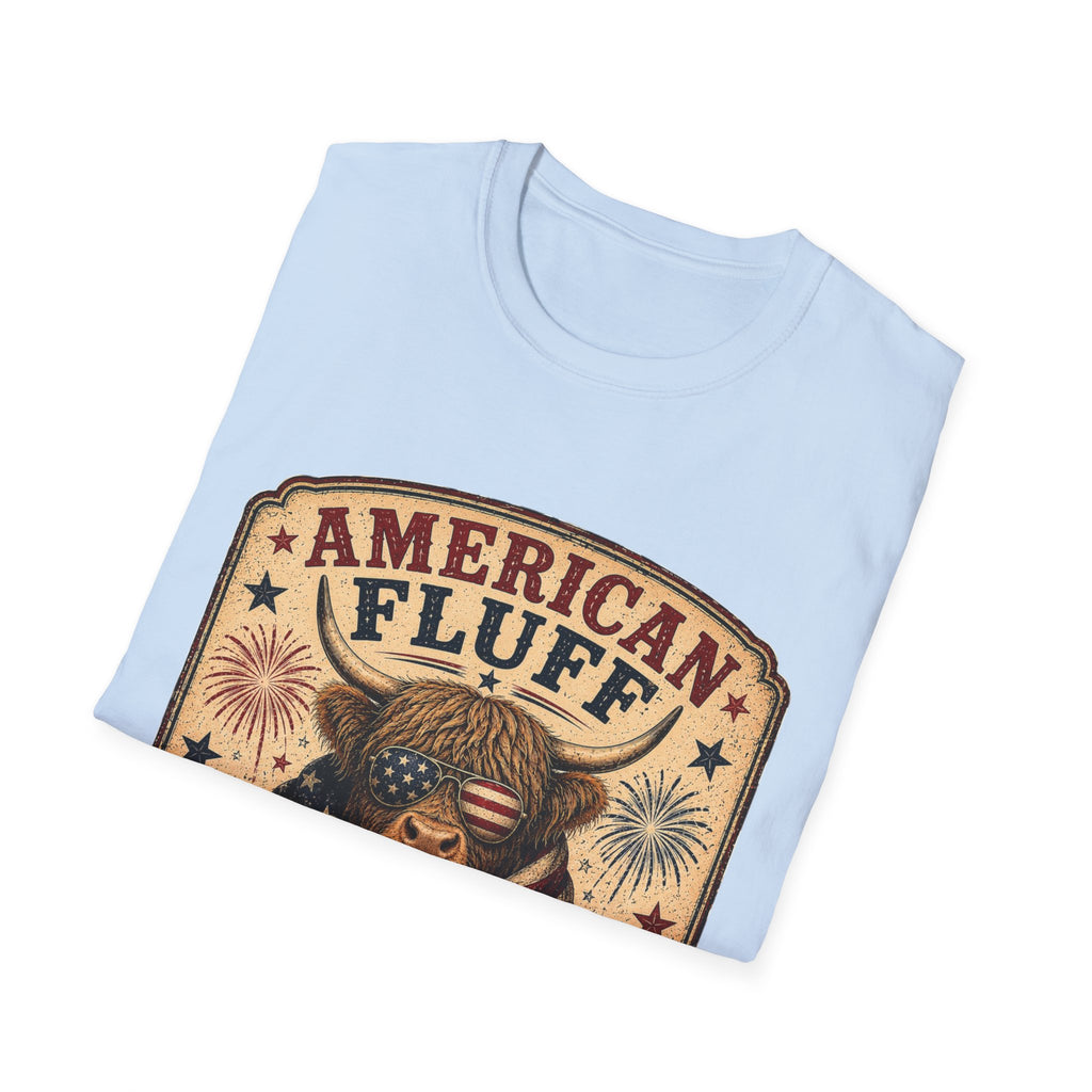 American Fluff Highland Cow Unisex Softstyle T-Shirt
