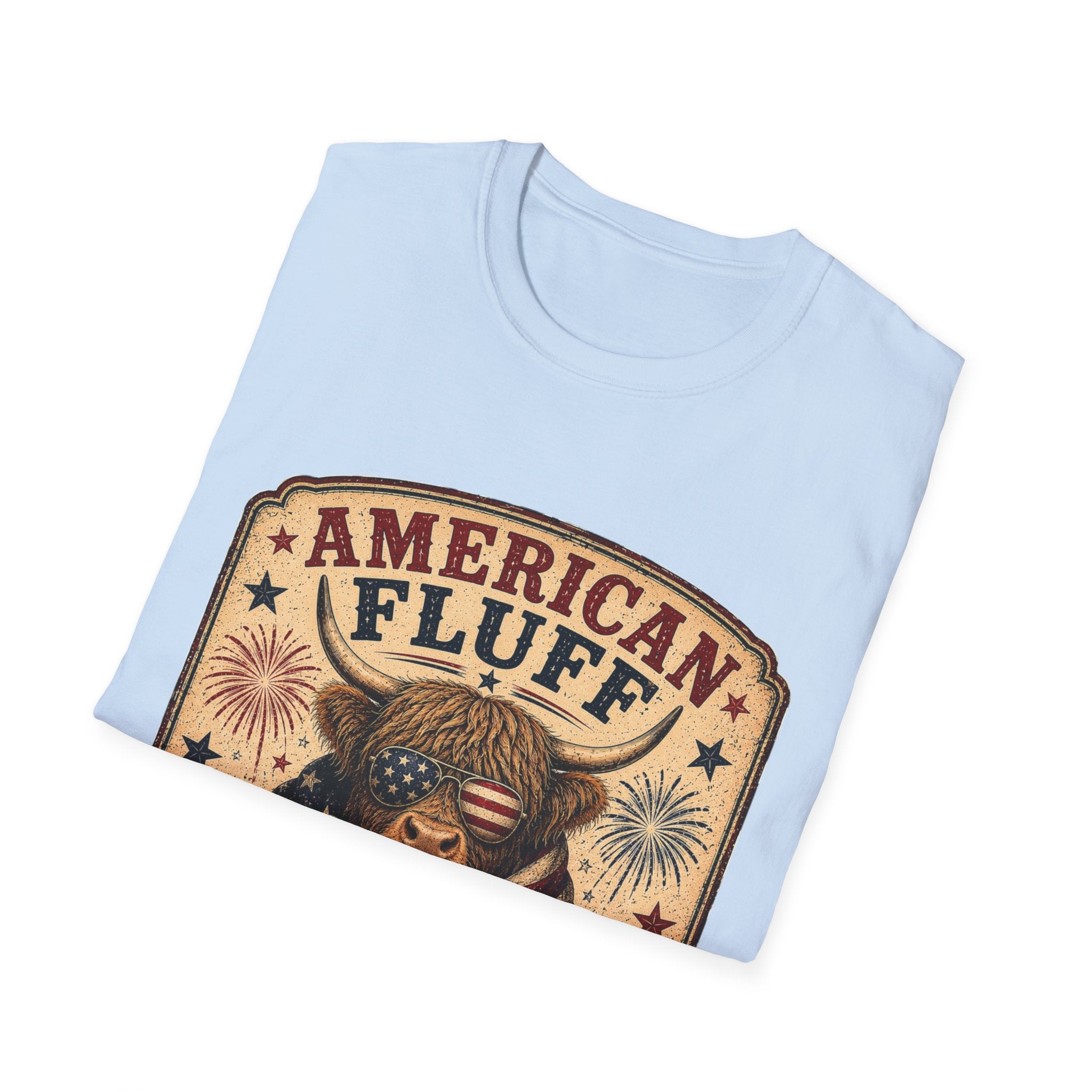American Fluff Highland Cow Unisex Softstyle T-Shirt
