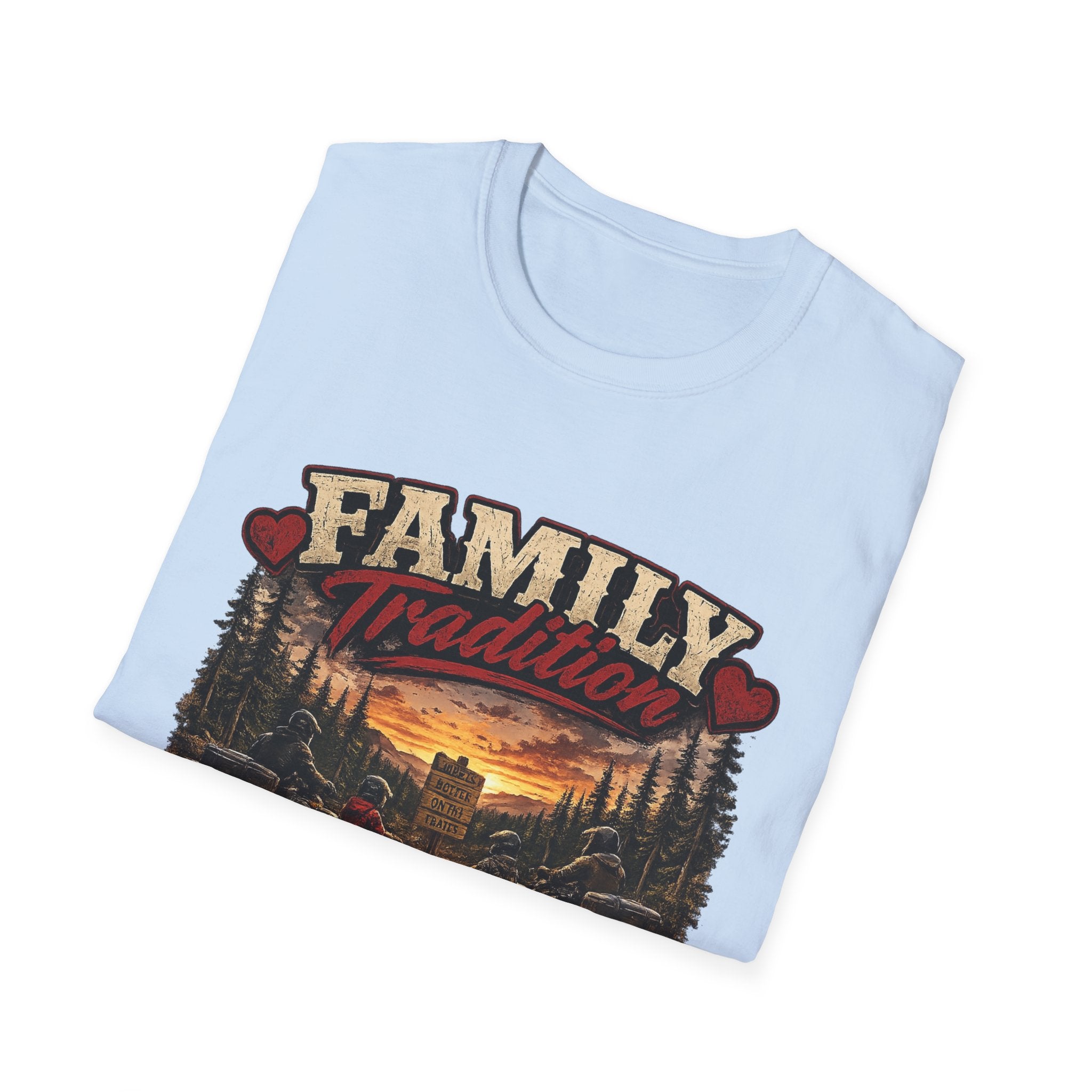 Family Tradition T-Shirt — Vintage Cabin Sunset Graphic Tee