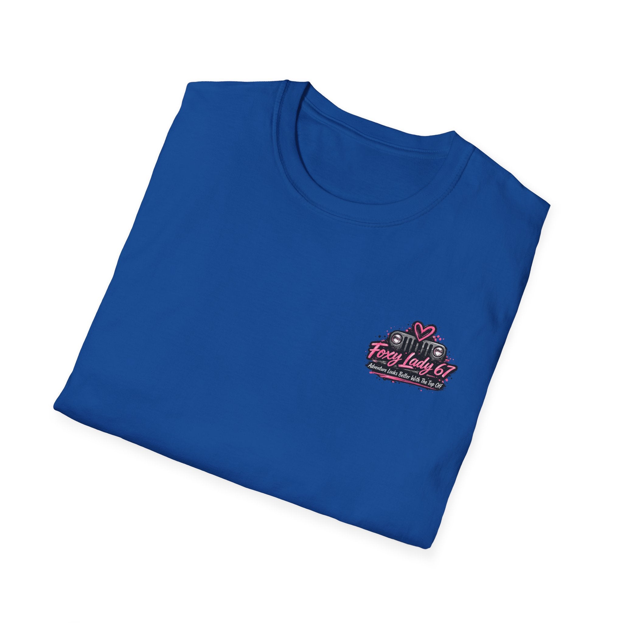 Lets Get Naked Jeep (design on front and back) Softstyle T-Shirt