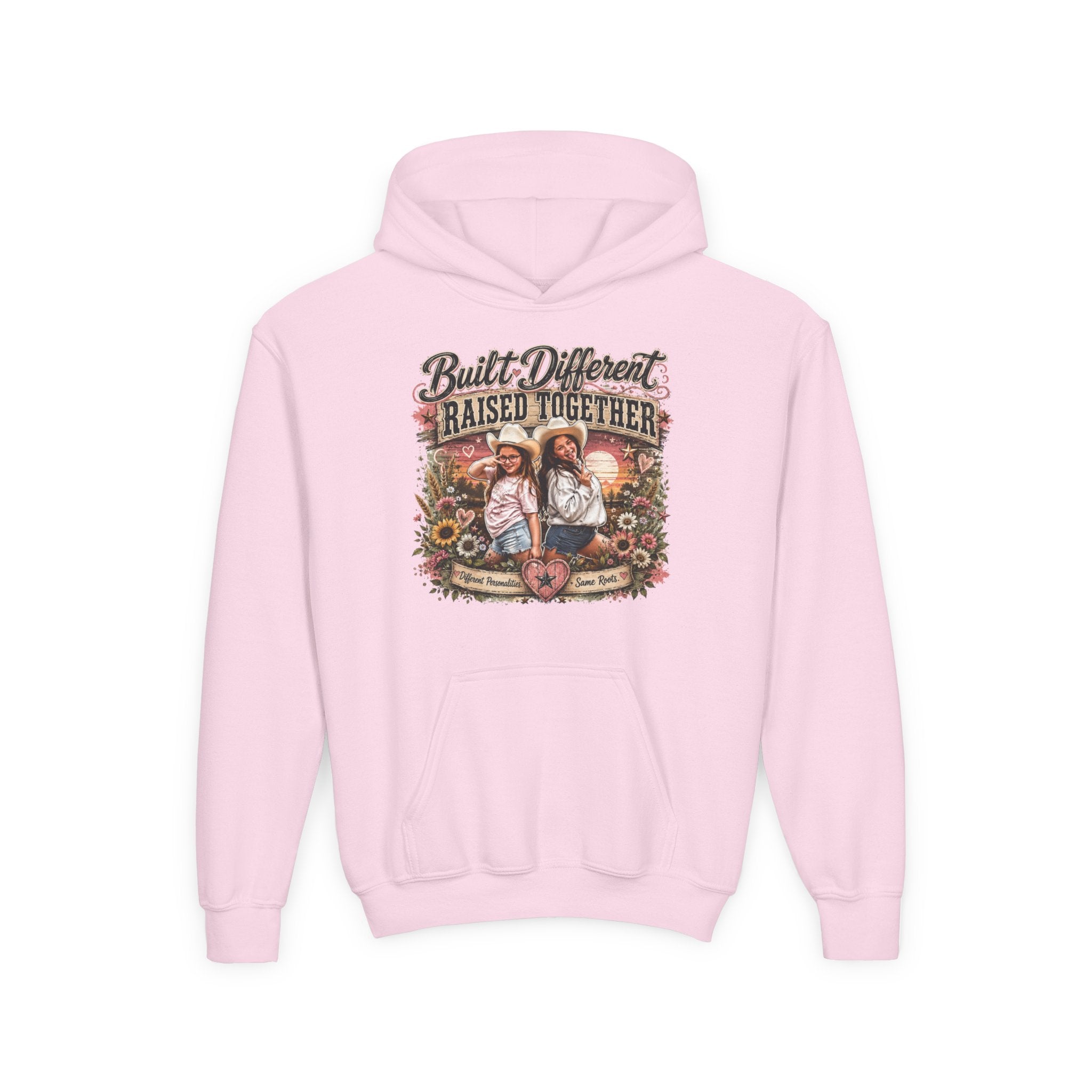 Built Different Raised Together Youth Heavy Blend Hooded Sweatshirt