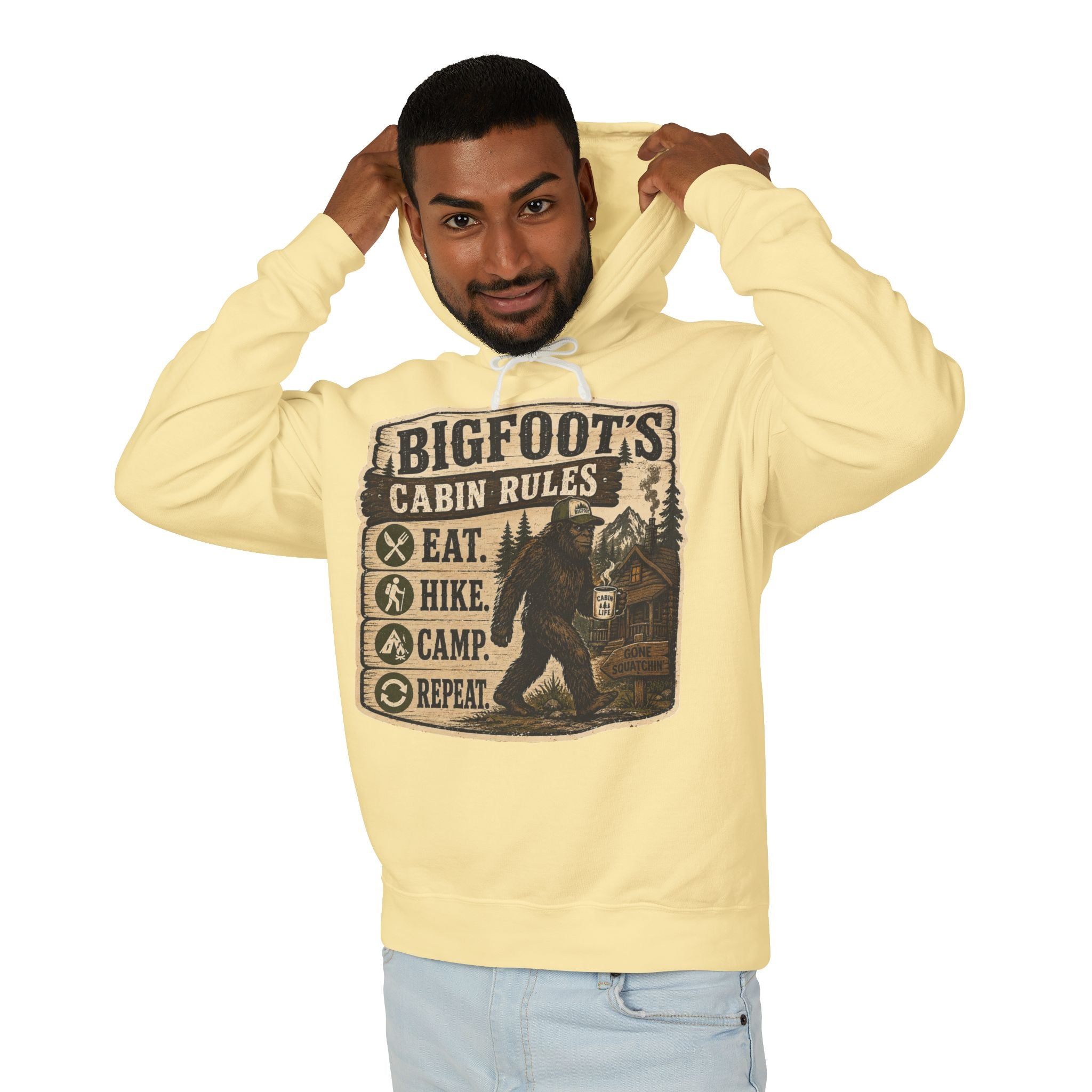 Bigfoot's Cabin Rules Hooded Sweatshirt