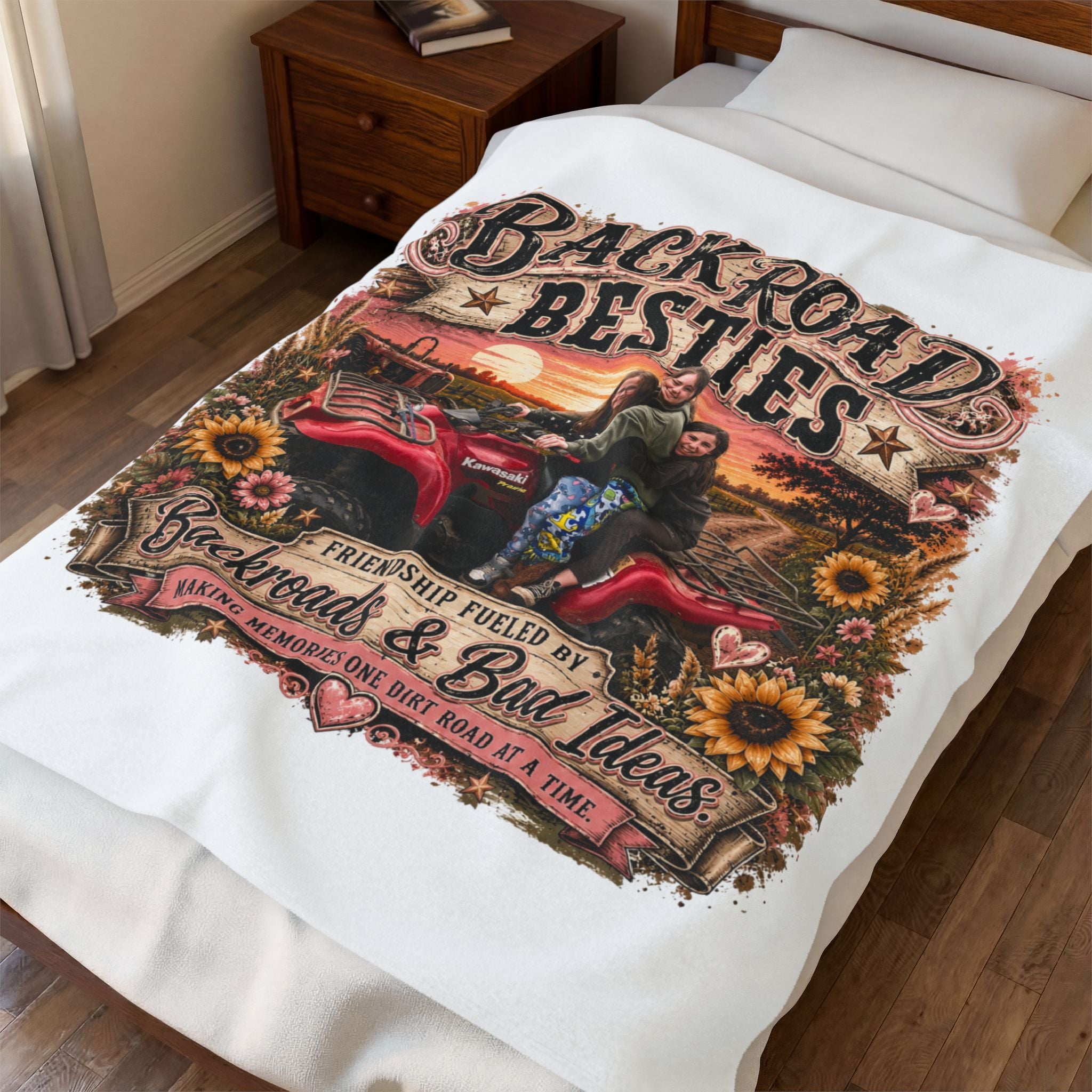 Backroad Besties Velveteen Plush Blanket