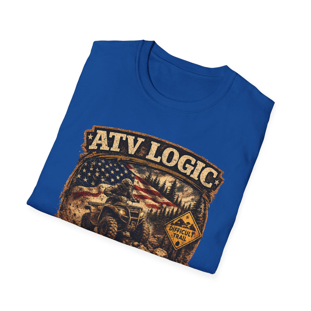 ATV Logic T‑Shirt — American Flag Off‑Road ATV Graphic Tee
