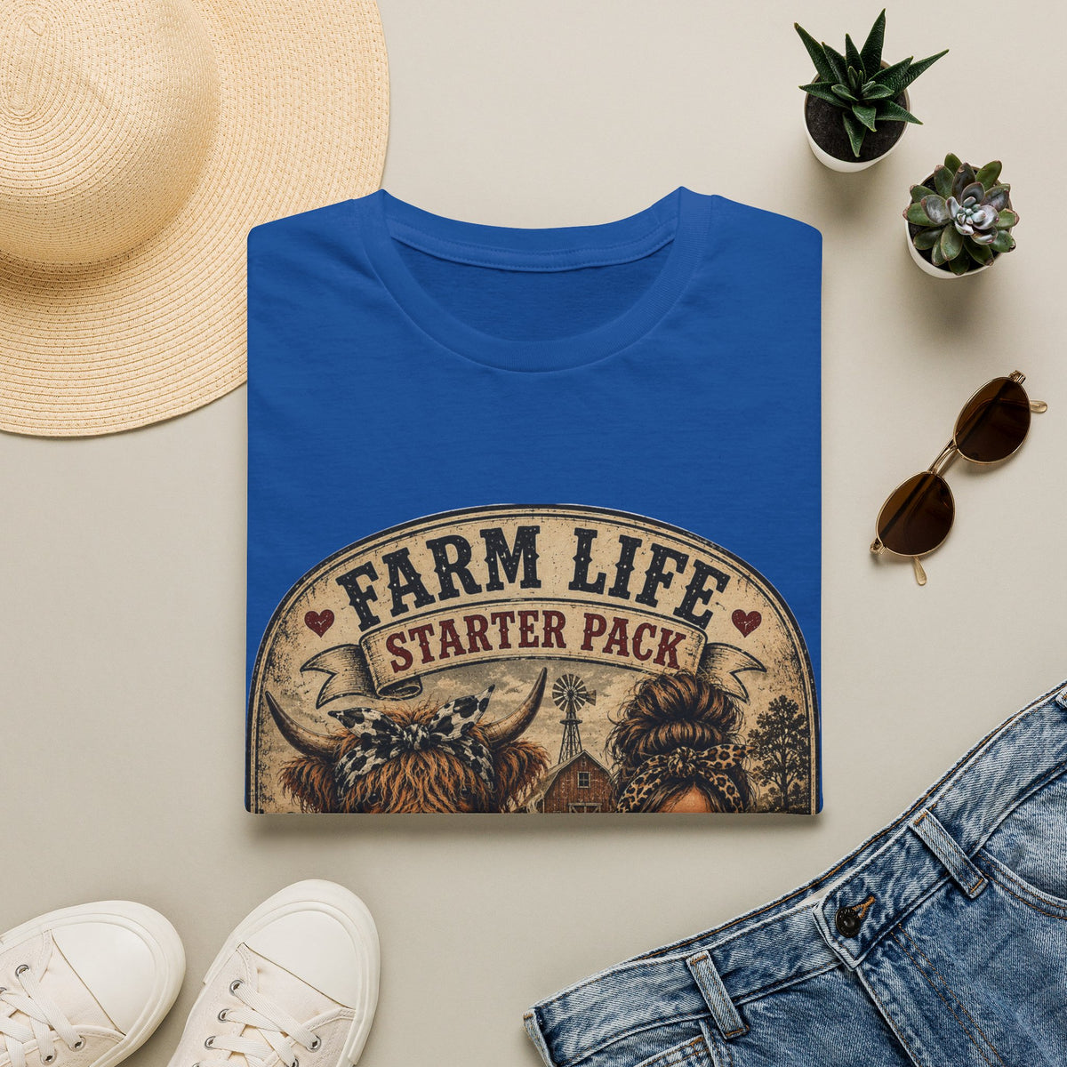 Farm Life Highland Cow Unisex Softstyle T-Shirt