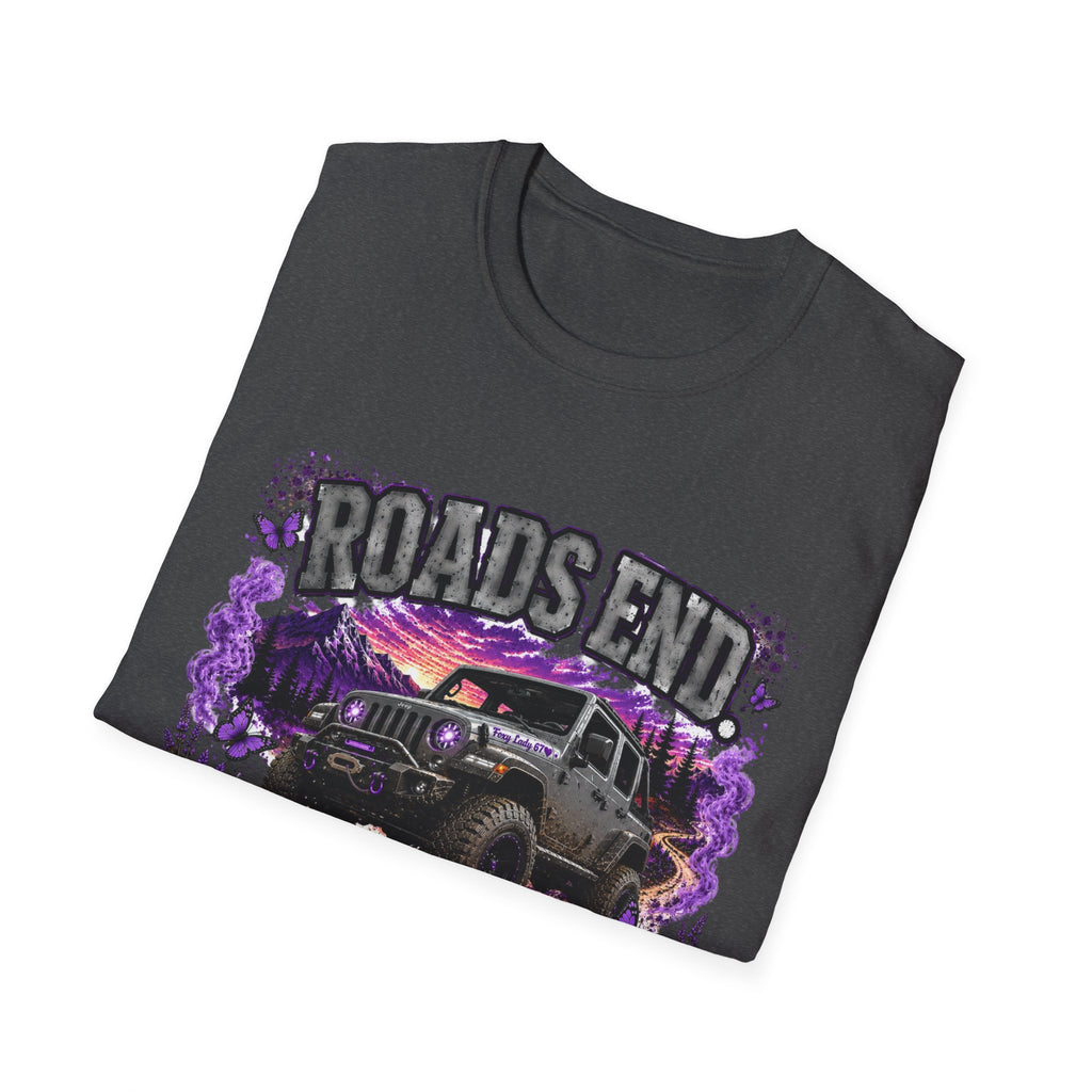 Roads End Jeep (Purple) Unisex Softstyle T-Shirt