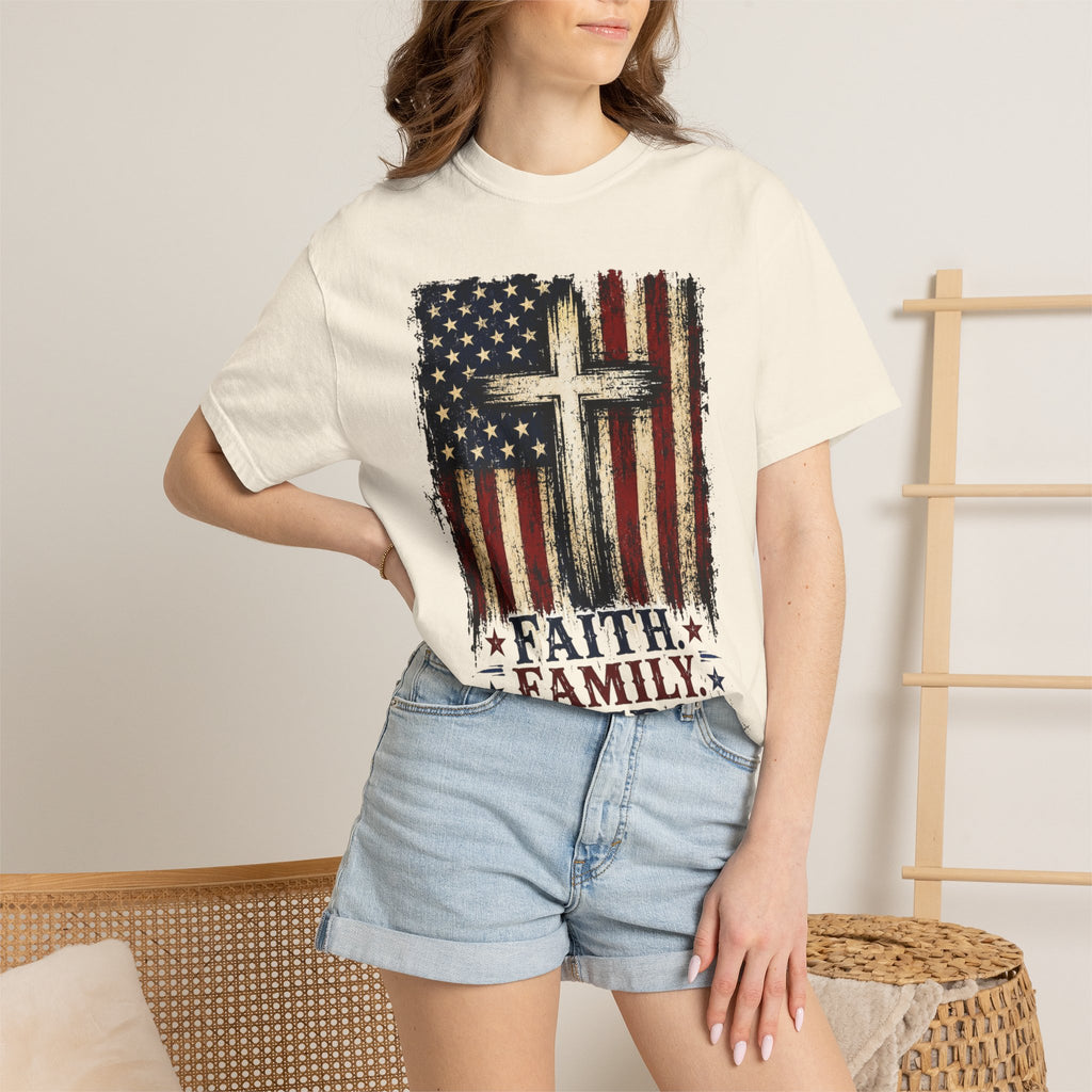 Faith Family Freedom American Flag T-Shirt