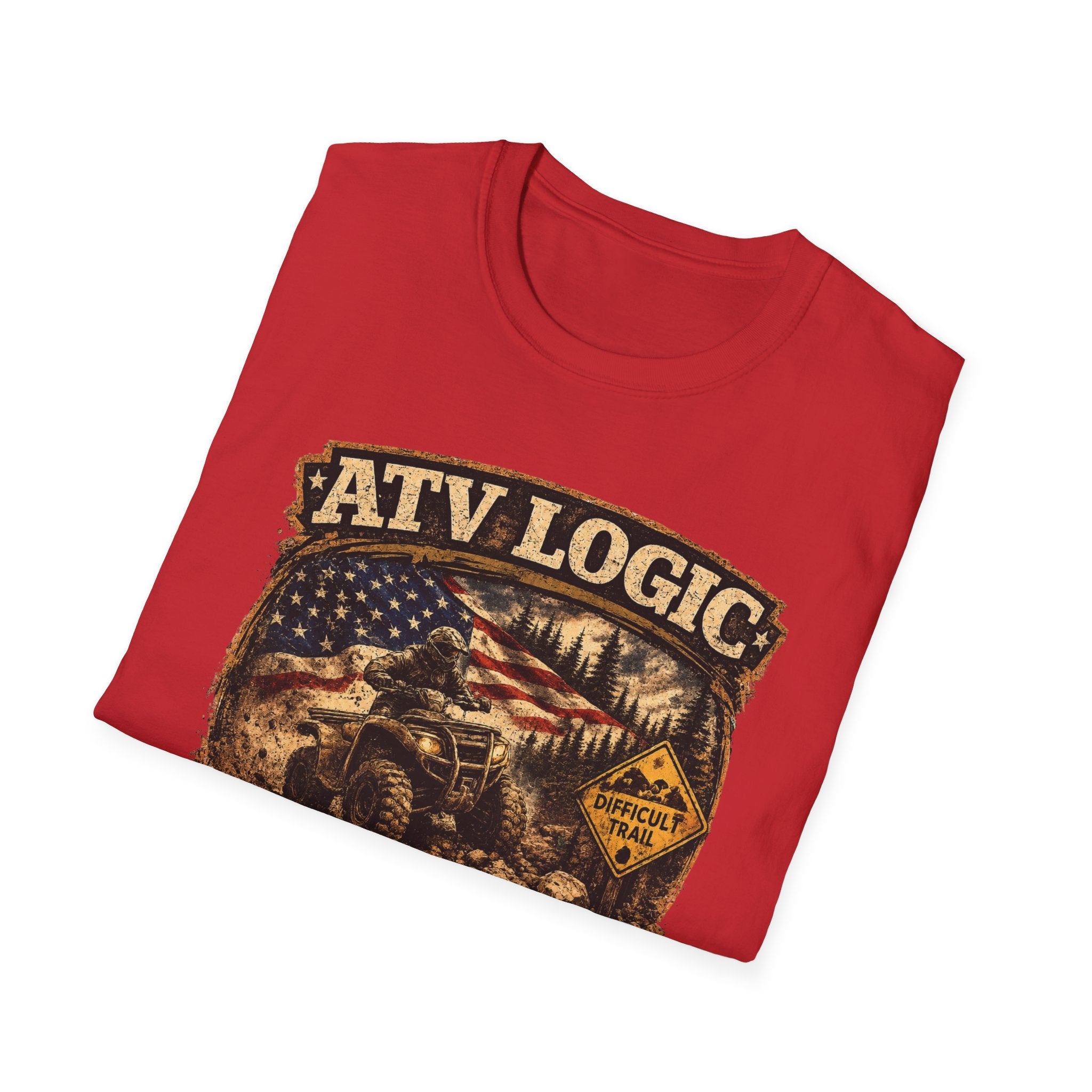 ATV Logic T‑Shirt — American Flag Off‑Road ATV Graphic Tee