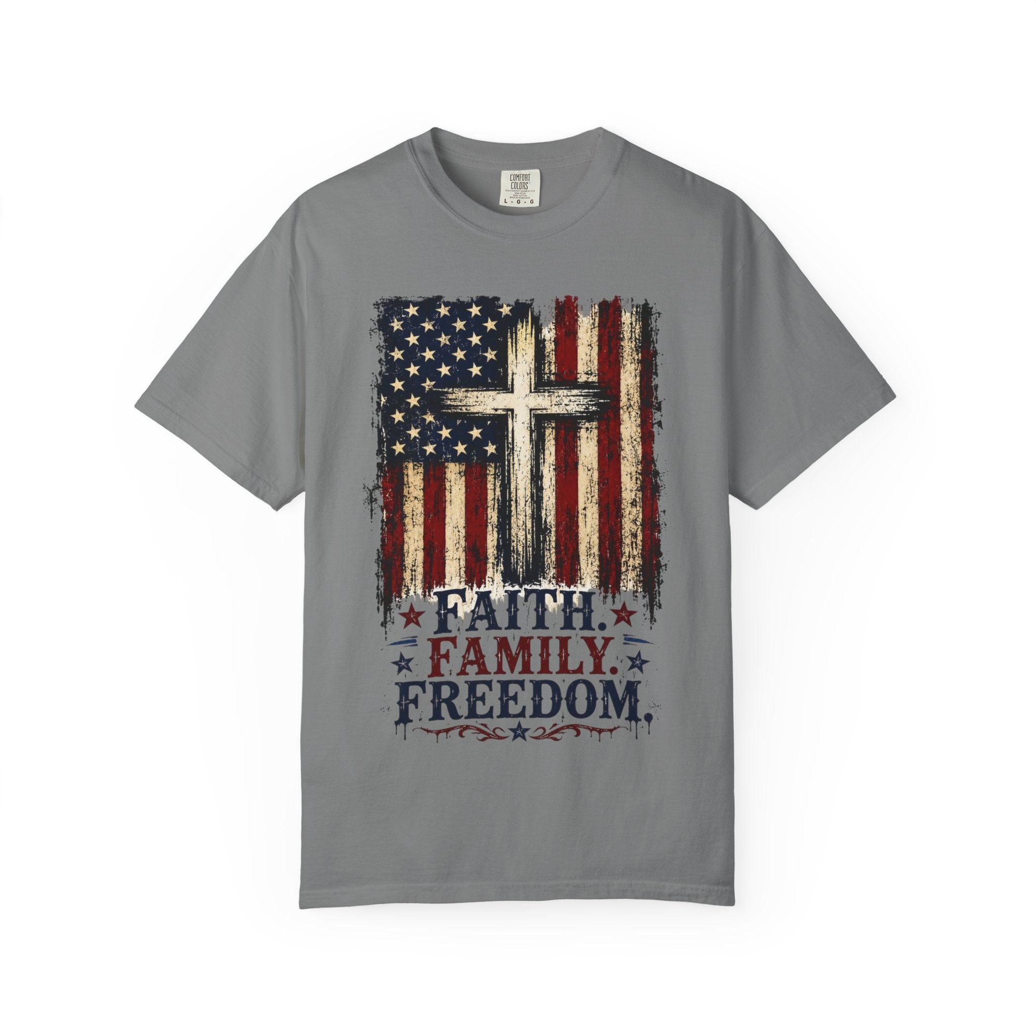Faith Family Freedom American Flag T-Shirt
