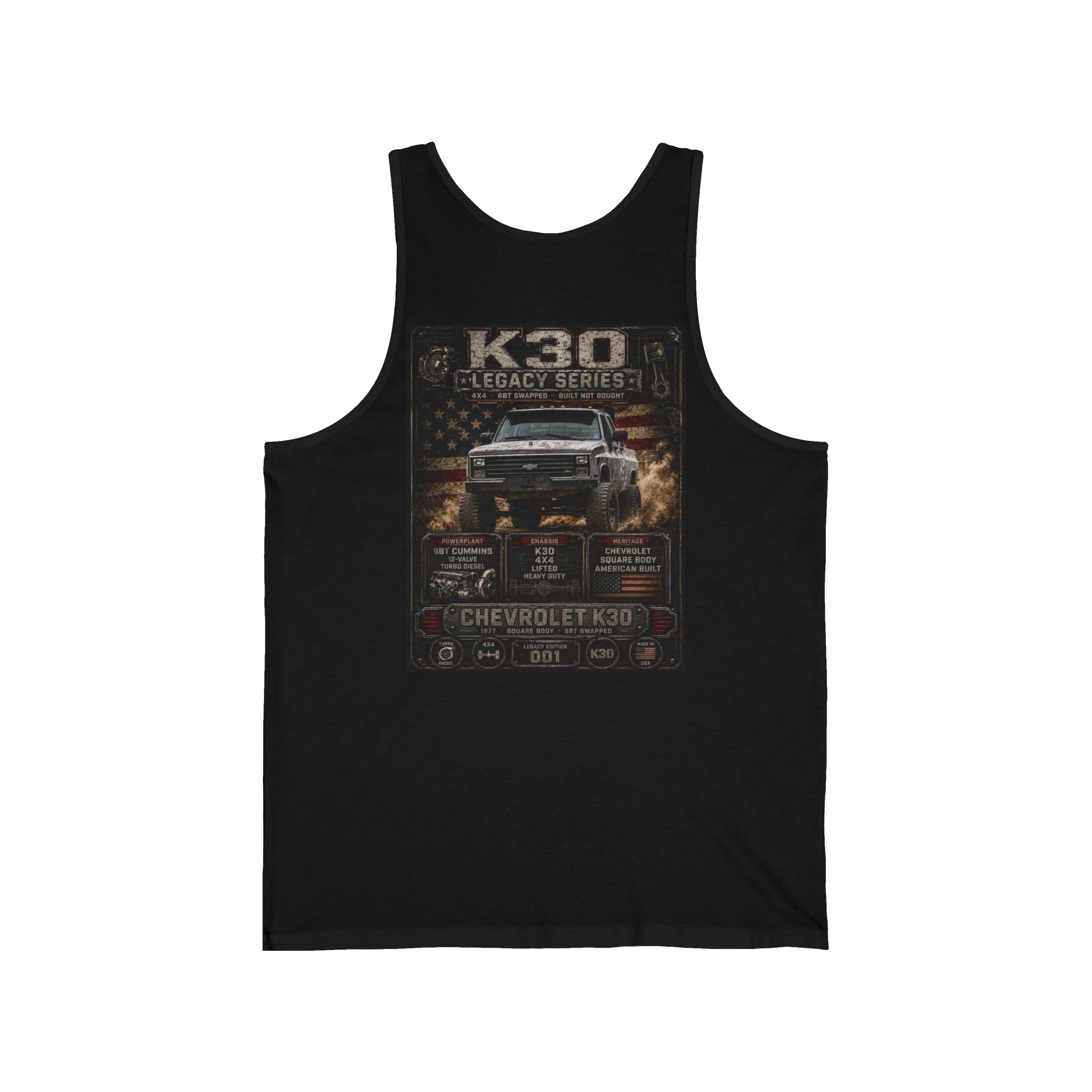 K30 Legacy Series Chevrolet K30 Truck Tank Top — Vintage Off-Road Graphic