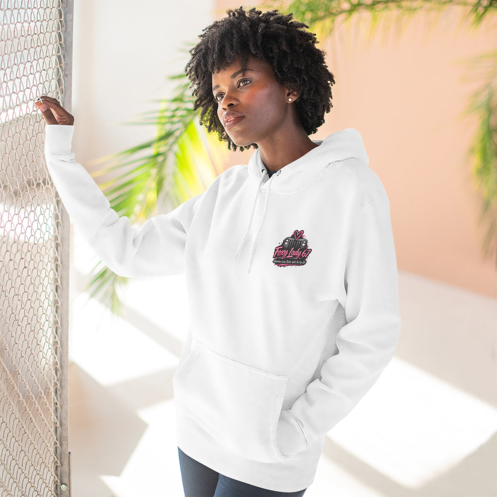 Let's Get Naked Jeep (design on front and back) Three-Panel Fleece Hoodie