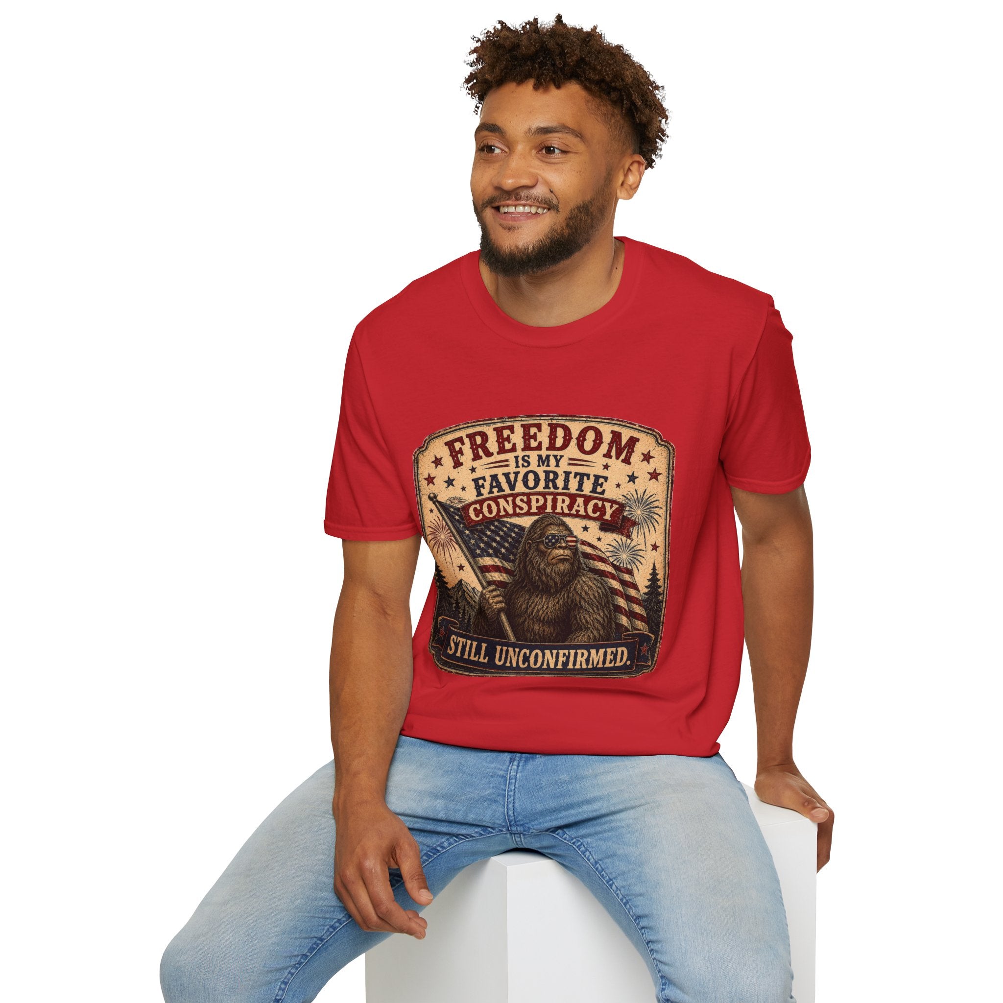 Freedom Is My Favorite Conspiracy T-Shirt — Vintage American Flag Design