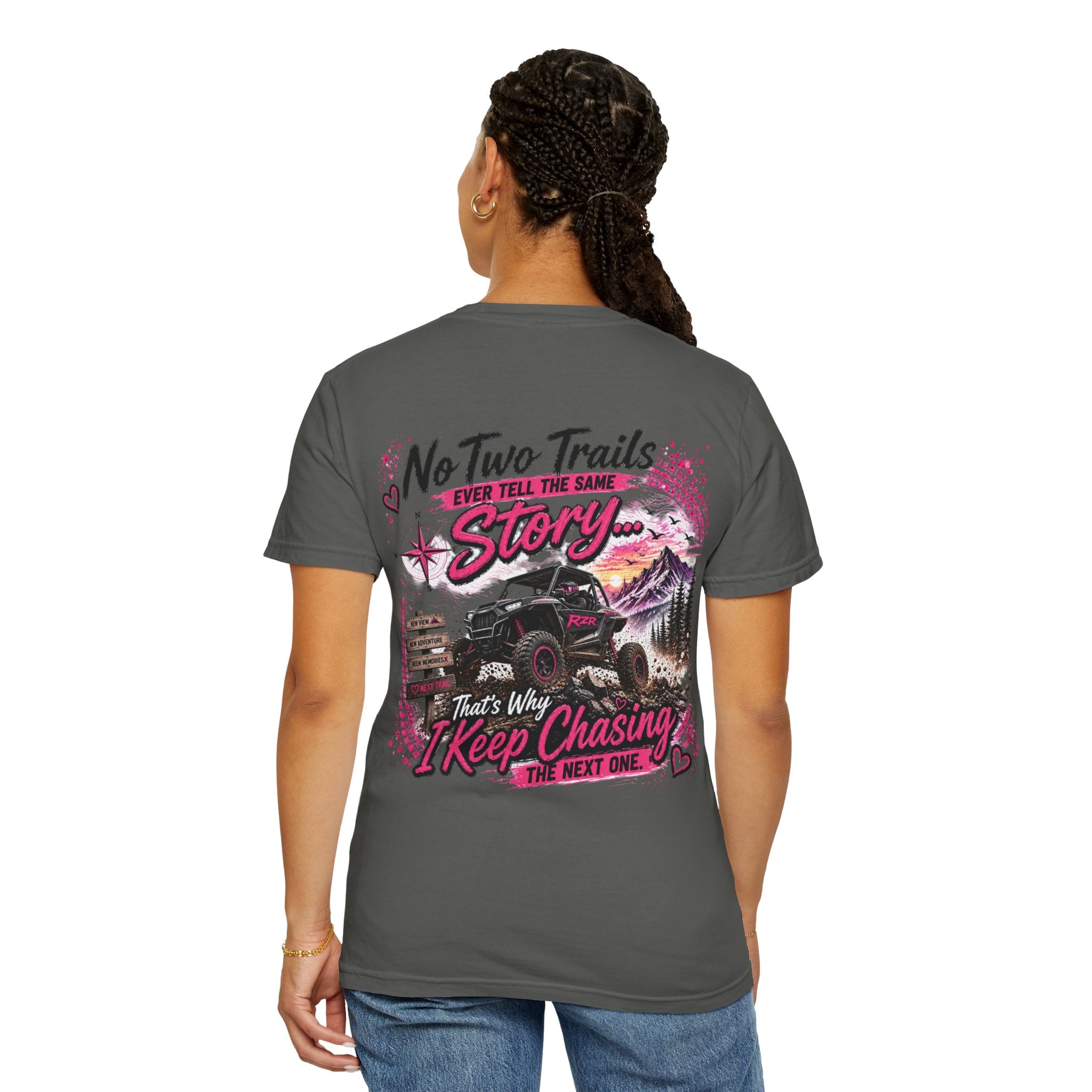 Off-Road Adventure T-Shirt — "No Two Trails Ever Tell the Same Story" Graphic Tee