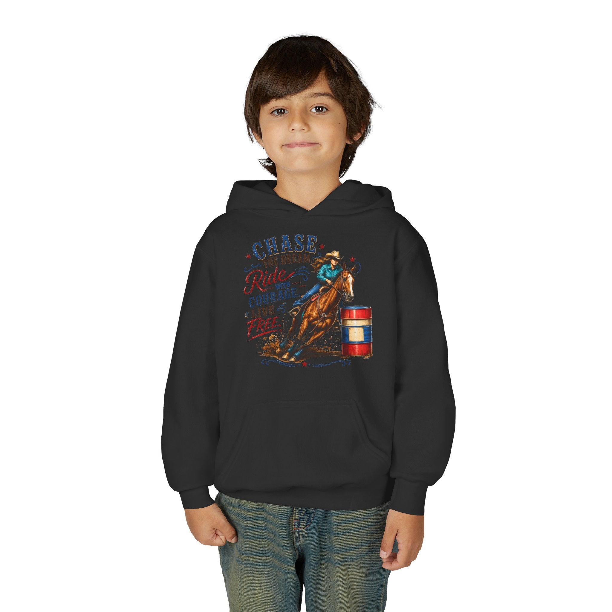 Chase the Dream with Courage Youth Heavy Blend Hooded Sweatshirt
