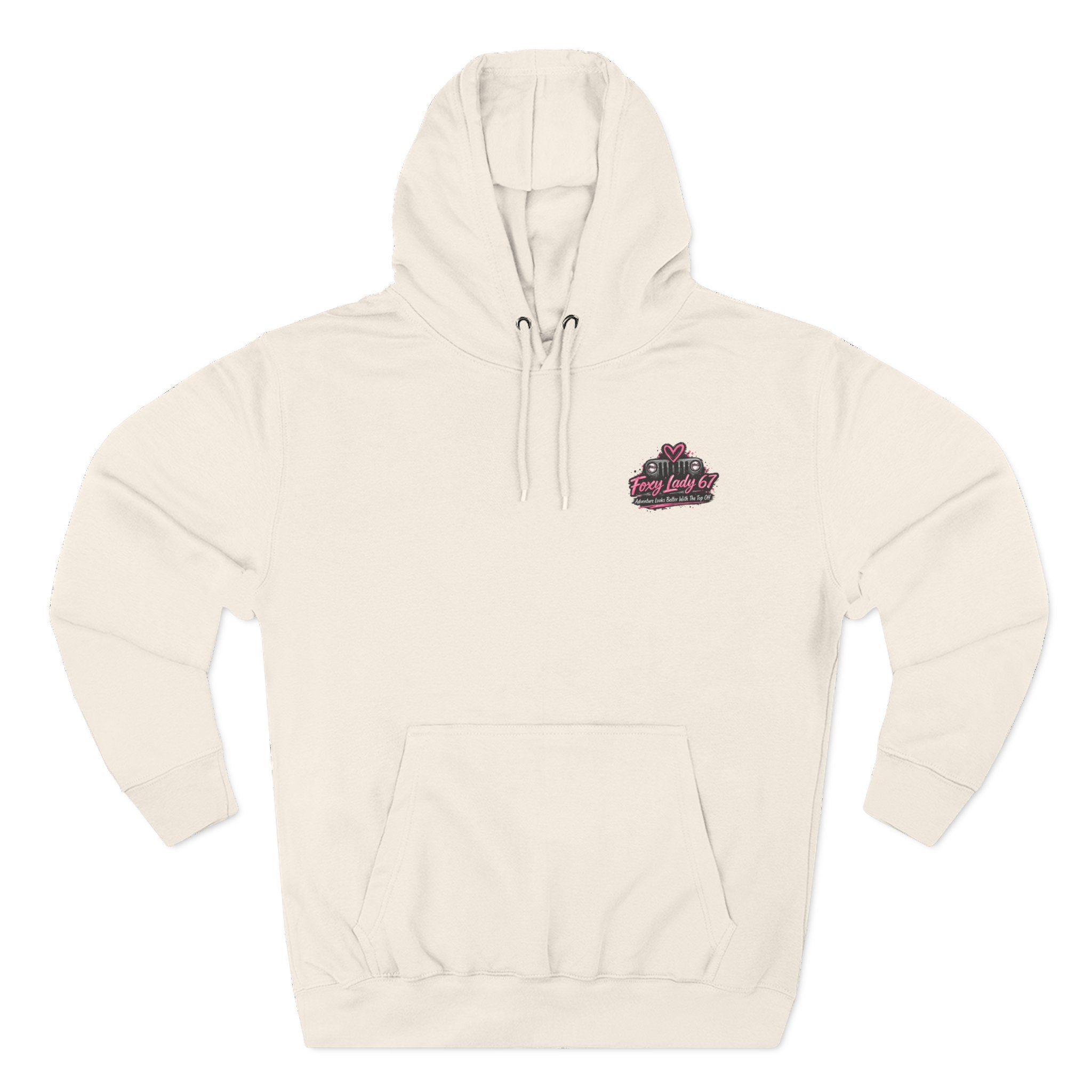 Let's Get Naked Jeep (design on front and back) Three-Panel Fleece Hoodie