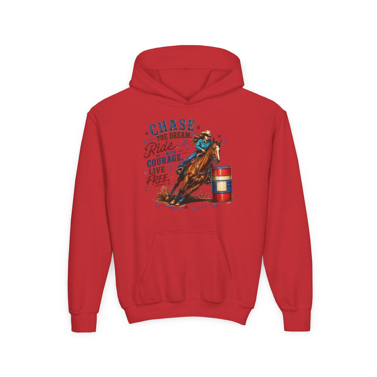 Chase the Dream with Courage Youth Heavy Blend Hooded Sweatshirt