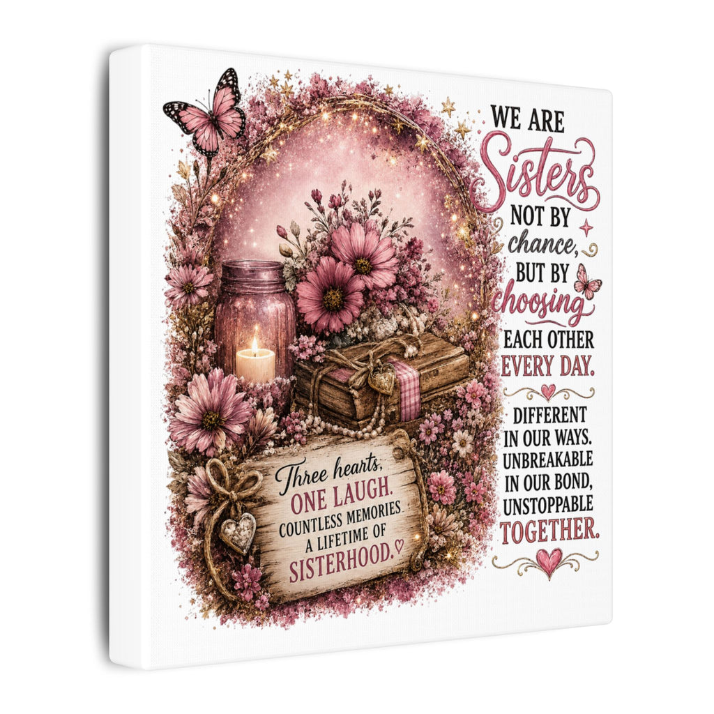 Sisters Canvas Wall Art — "We Are Sisters" Inspirational Sisterhood Quote