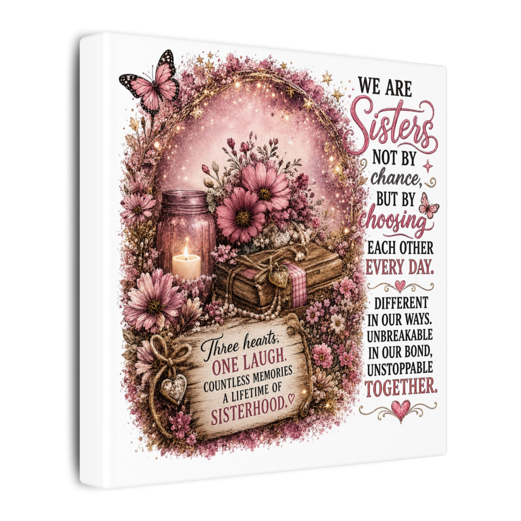 Sisters Canvas Wall Art — "We Are Sisters" Inspirational Sisterhood Quote