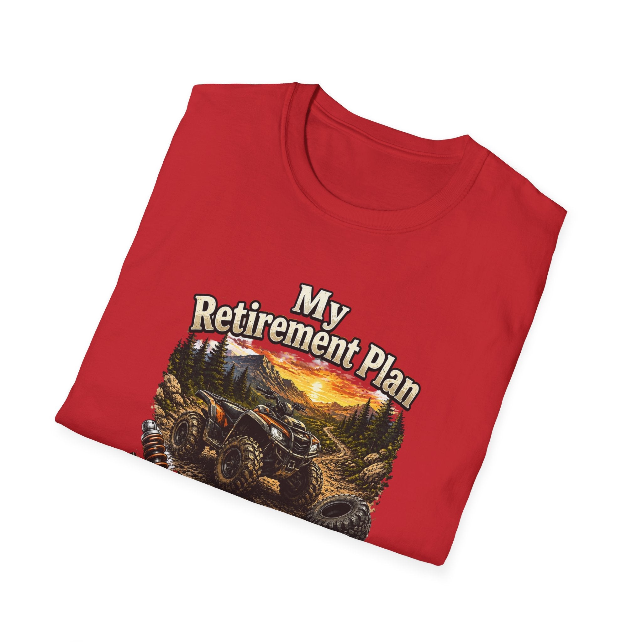 “My Retirement Plan: Ride Until I Can’t, Then Die With A Smile” Motorcycle Sunset Tee — T-Shirt