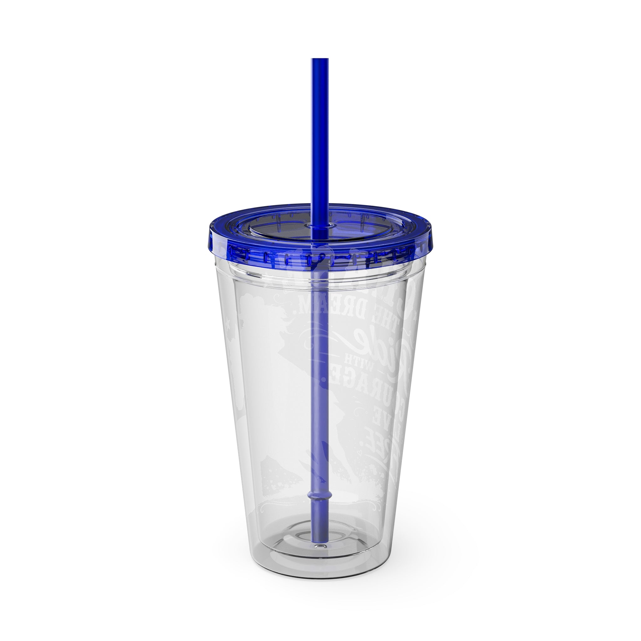 Inspirational Horse Tumbler with Straw — "Chase the Dream, Ride with Courage" 16oz
