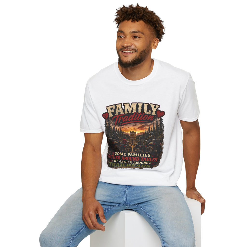 Family Tradition T-Shirt — Vintage Cabin Sunset Graphic Tee