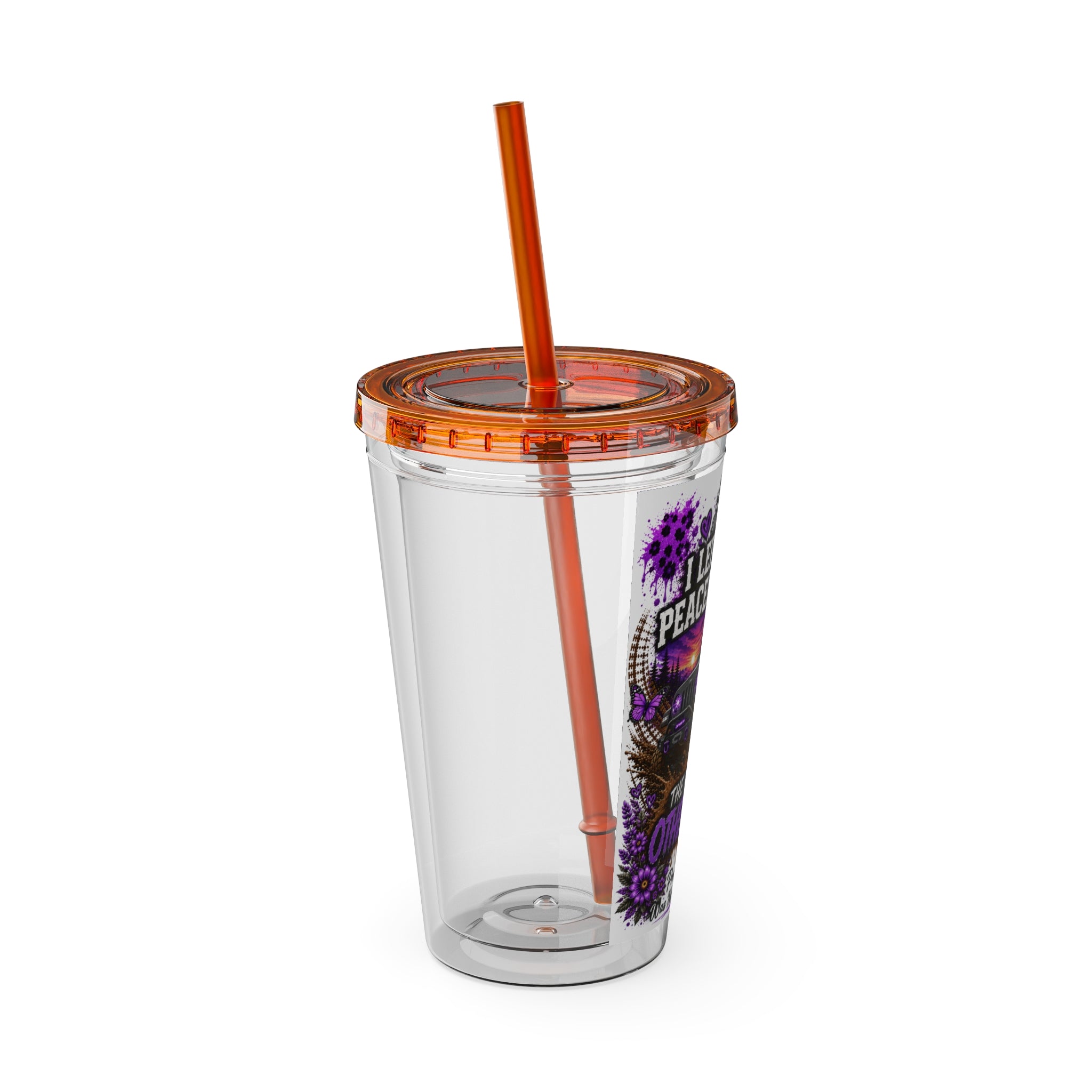 "I Left for a Peaceful Drive, The Mud Had Other Plans" Off‑Road Jeep Travel Cup — 16oz Tumbler with Straw