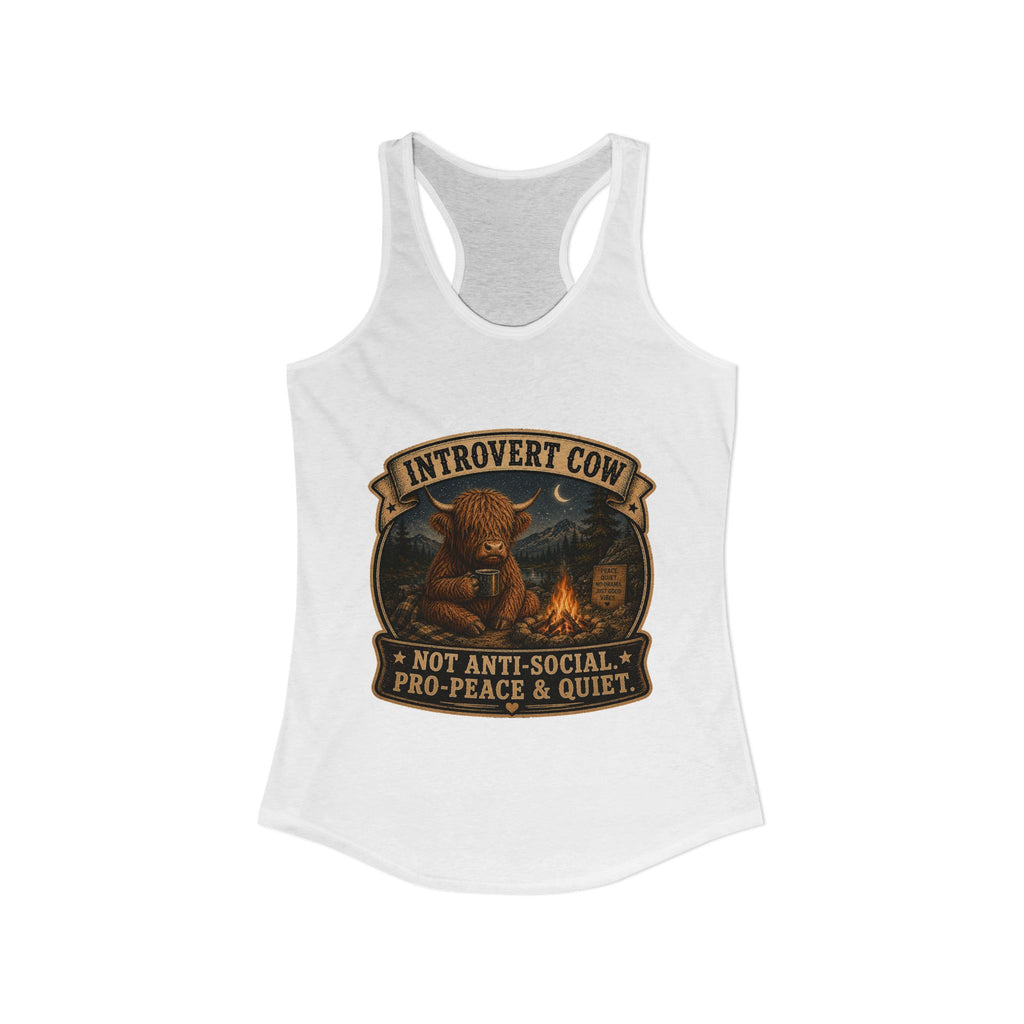 Introvert Highland Cow Women's Ideal Racerback Tank